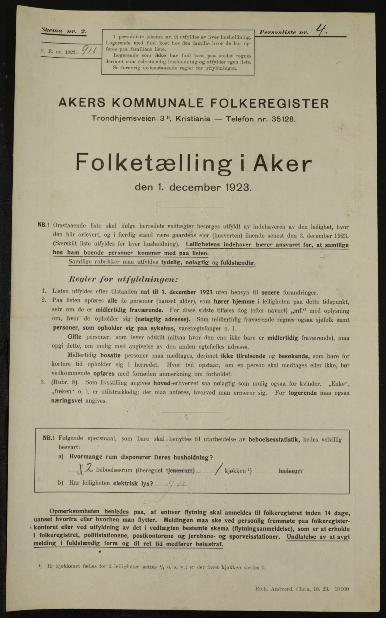 , Kommunal folketelling 1.12.1923 for Aker, 1923, s. 13541