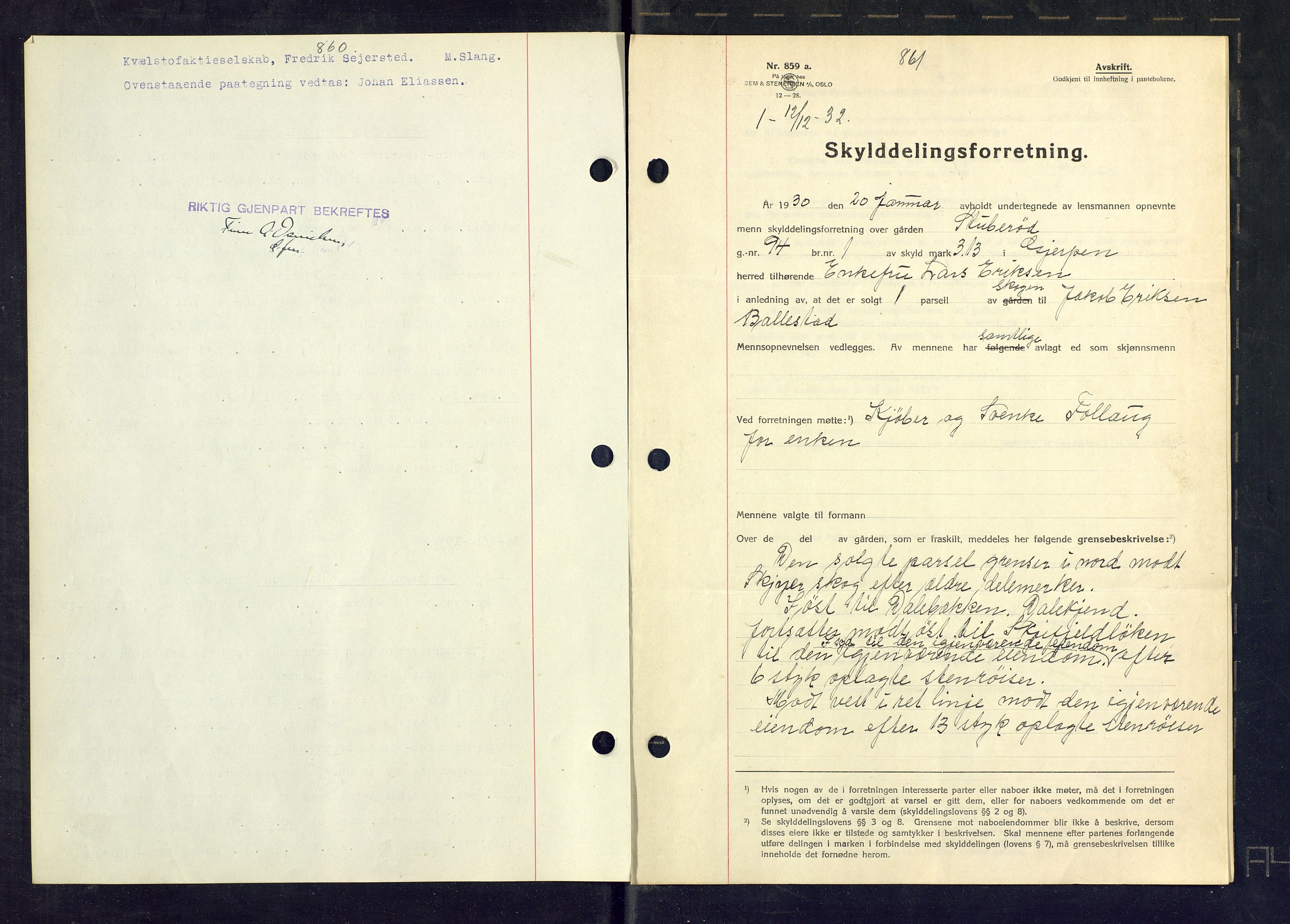 Gjerpen sorenskriveri, SAKO/A-216/G/Ga/Gaa/L0059: Pantebok nr. I 59-60 og 62, 1932-1934, Tingl.dato: 12.12.1932