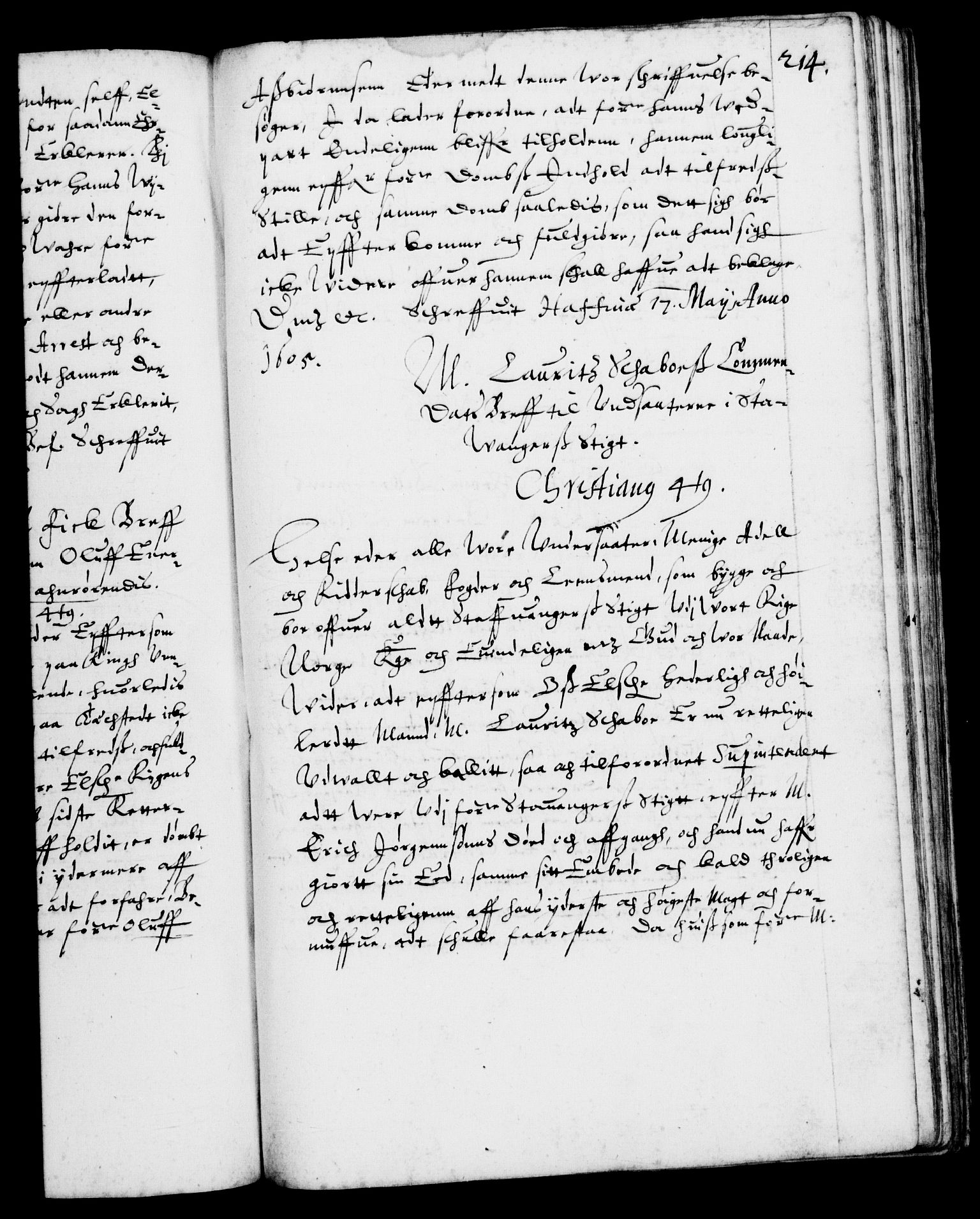 Danske Kanselli 1572-1799, RA/EA-3023/F/Fc/Fca/Fcab/L0003: Norske tegnelser (mikrofilm), 1596-1616, s. 214a