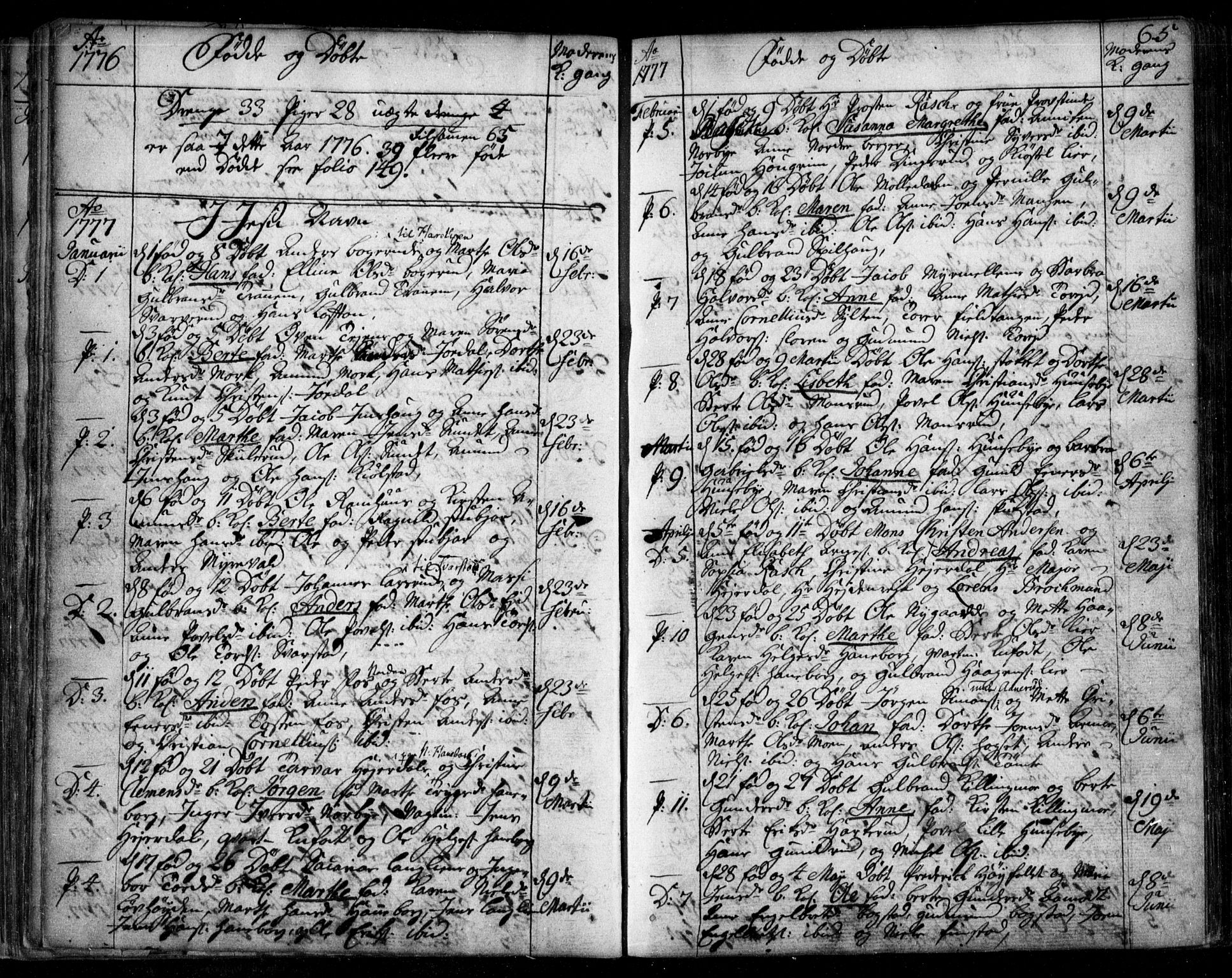 Aurskog prestekontor Kirkebøker, SAO/A-10304a/F/Fa/L0003: Ministerialbok nr. I 3, 1767-1807, s. 65