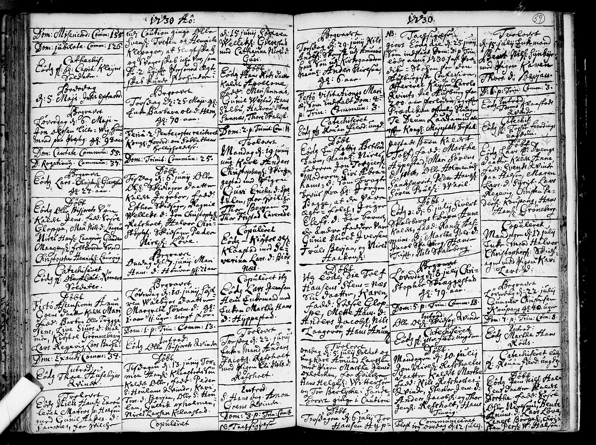 Tjølling kirkebøker, AV/SAKO-A-60/F/Fa/L0002: Ministerialbok nr. 2, 1716-1734, s. 59