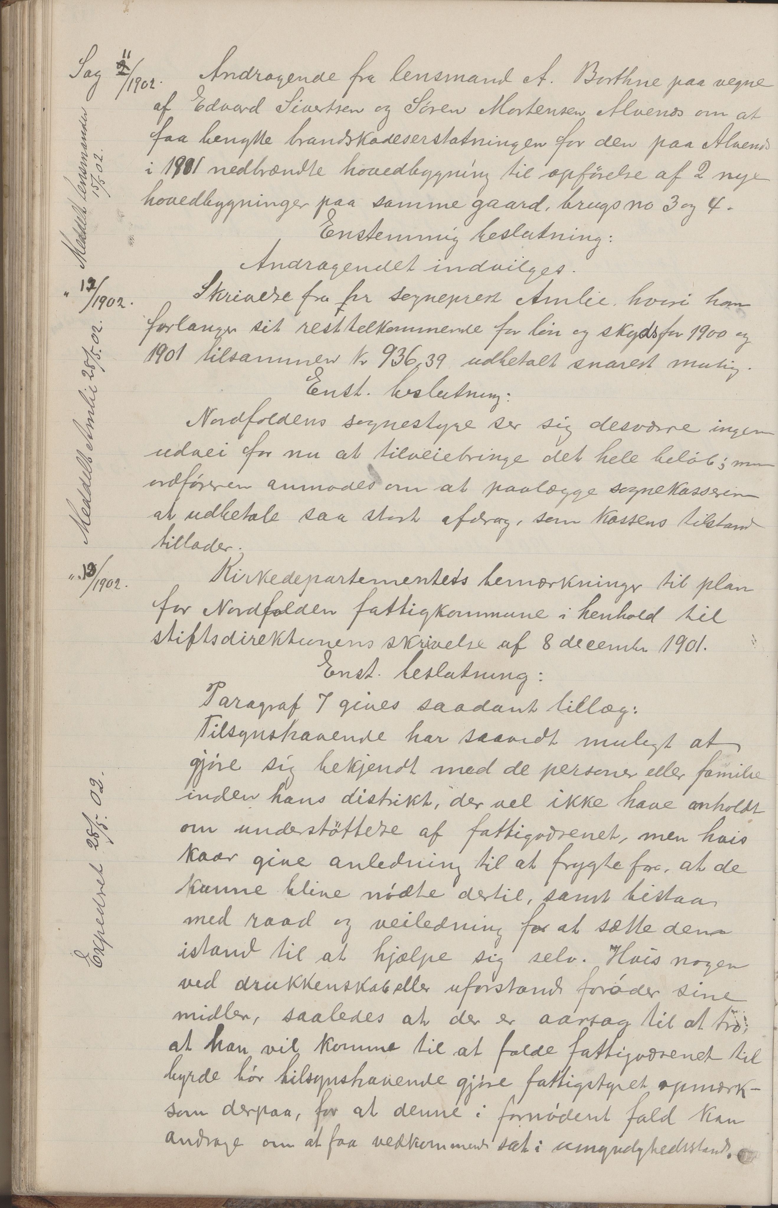 Kjerringøy kommune. Formannskapet, AIN/K-18441.150/A/Aa/L0002: Forhandlingsprotokoll Norfolden- Kjerringø formanskap, 1900-1911