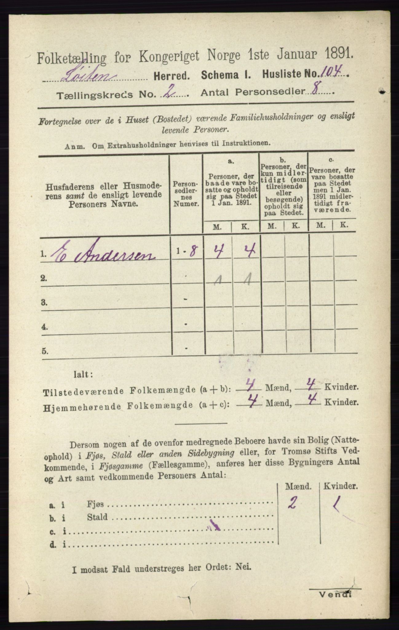 RA, Folketelling 1891 for 0415 Løten herred, 1891, s. 1476