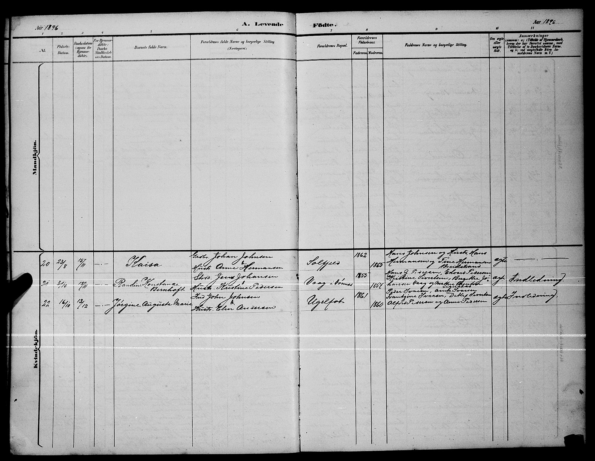 Ministerialprotokoller, klokkerbøker og fødselsregistre - Nordland, AV/SAT-A-1459/836/L0537: Klokkerbok nr. 836C01, 1892-1900