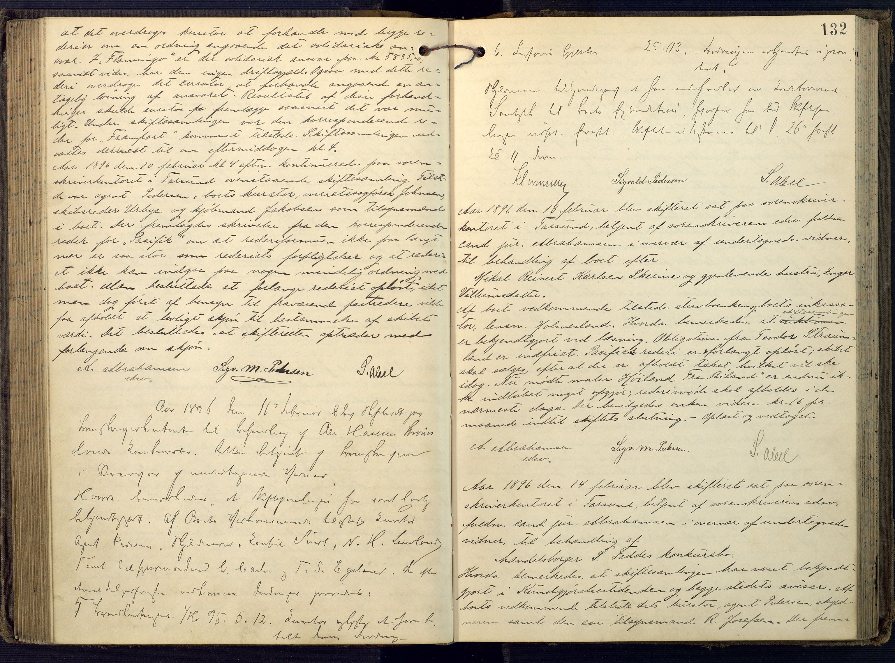 Lyngdal sorenskriveri, AV/SAK-1221-0004/H/Hc/L0876: Skiftebehandlingsprotokoll nr. 10, 1894-1898, s. 132