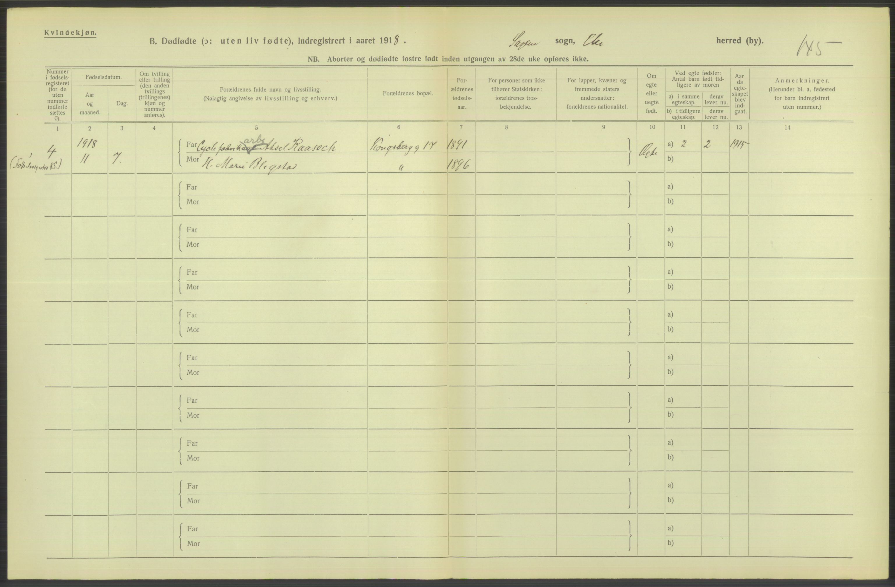 Statistisk sentralbyrå, Sosiodemografiske emner, Befolkning, AV/RA-S-2228/D/Df/Dfb/Dfbh/L0011: Kristiania: Døde, dødfødte, 1918, s. 698