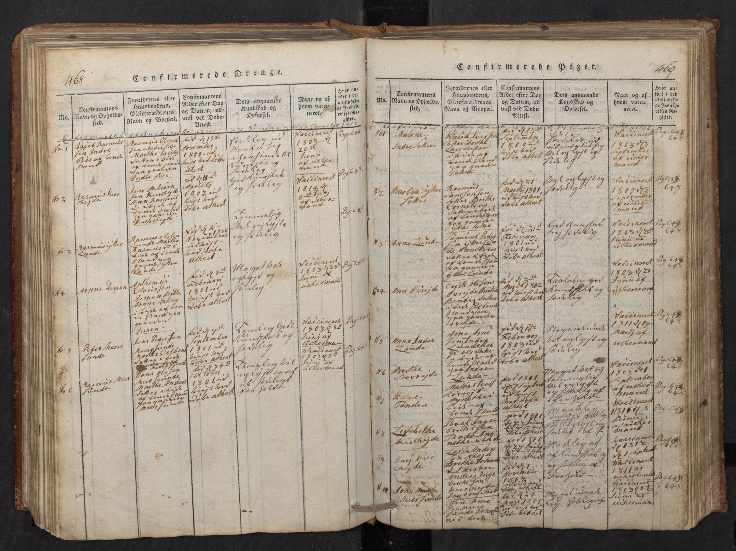 Stryn Sokneprestembete, AV/SAB-A-82501: Klokkerbok nr. A 1, 1816-1844, s. 468-469