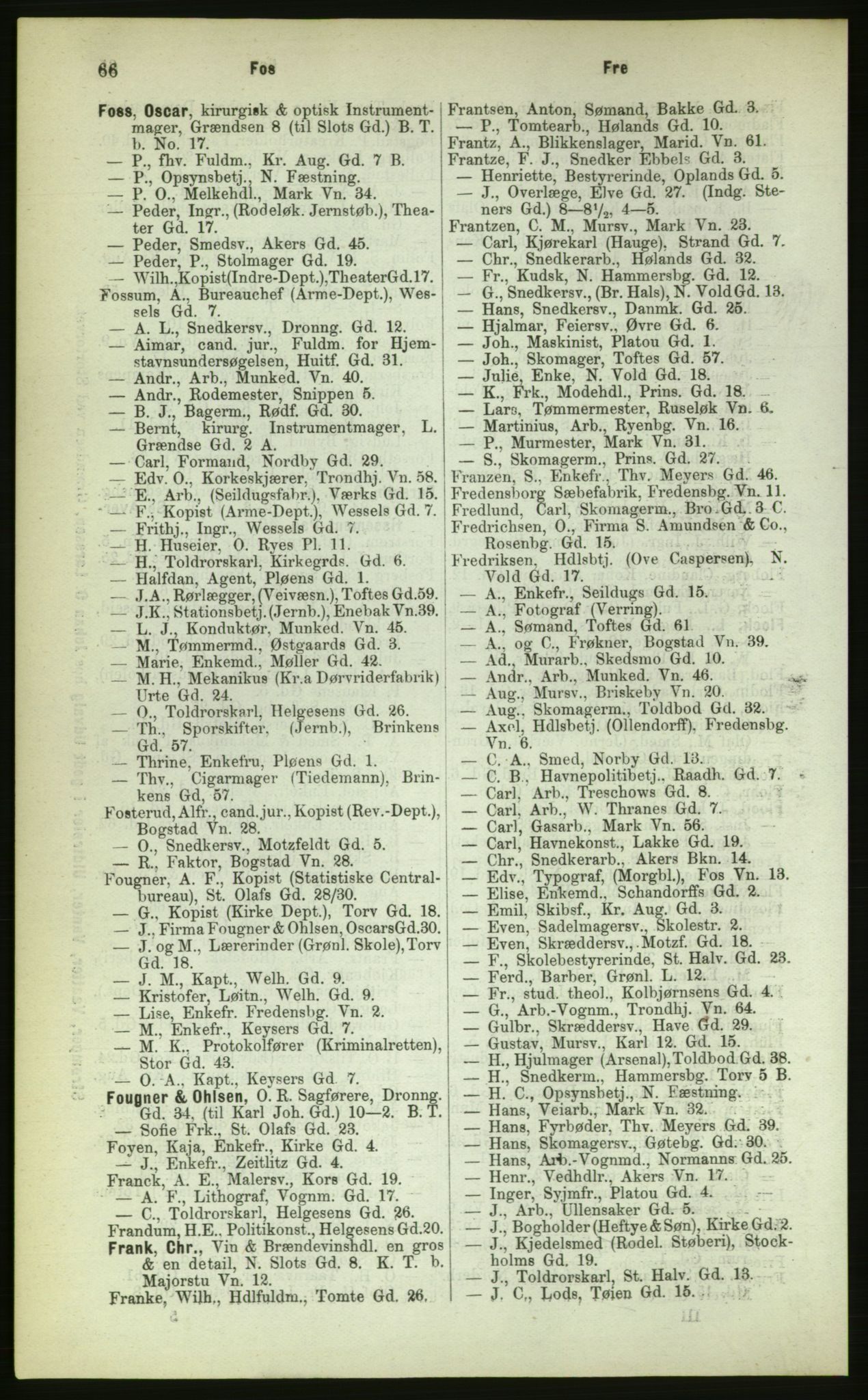 Kristiania/Oslo adressebok, PUBL/-, 1883, s. 66