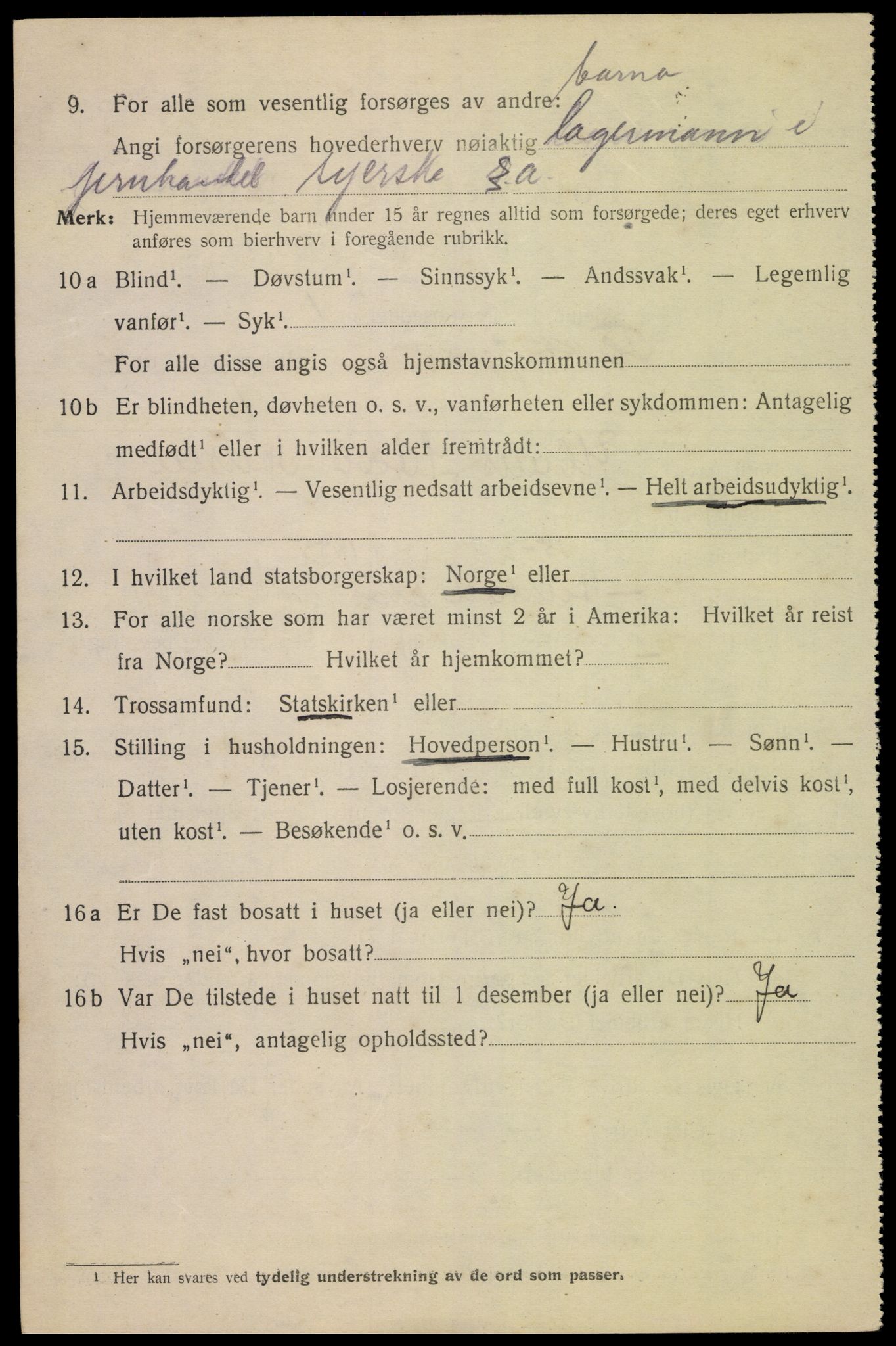 SAK, Folketelling 1920 for 1004 Flekkefjord kjøpstad, 1920, s. 5783