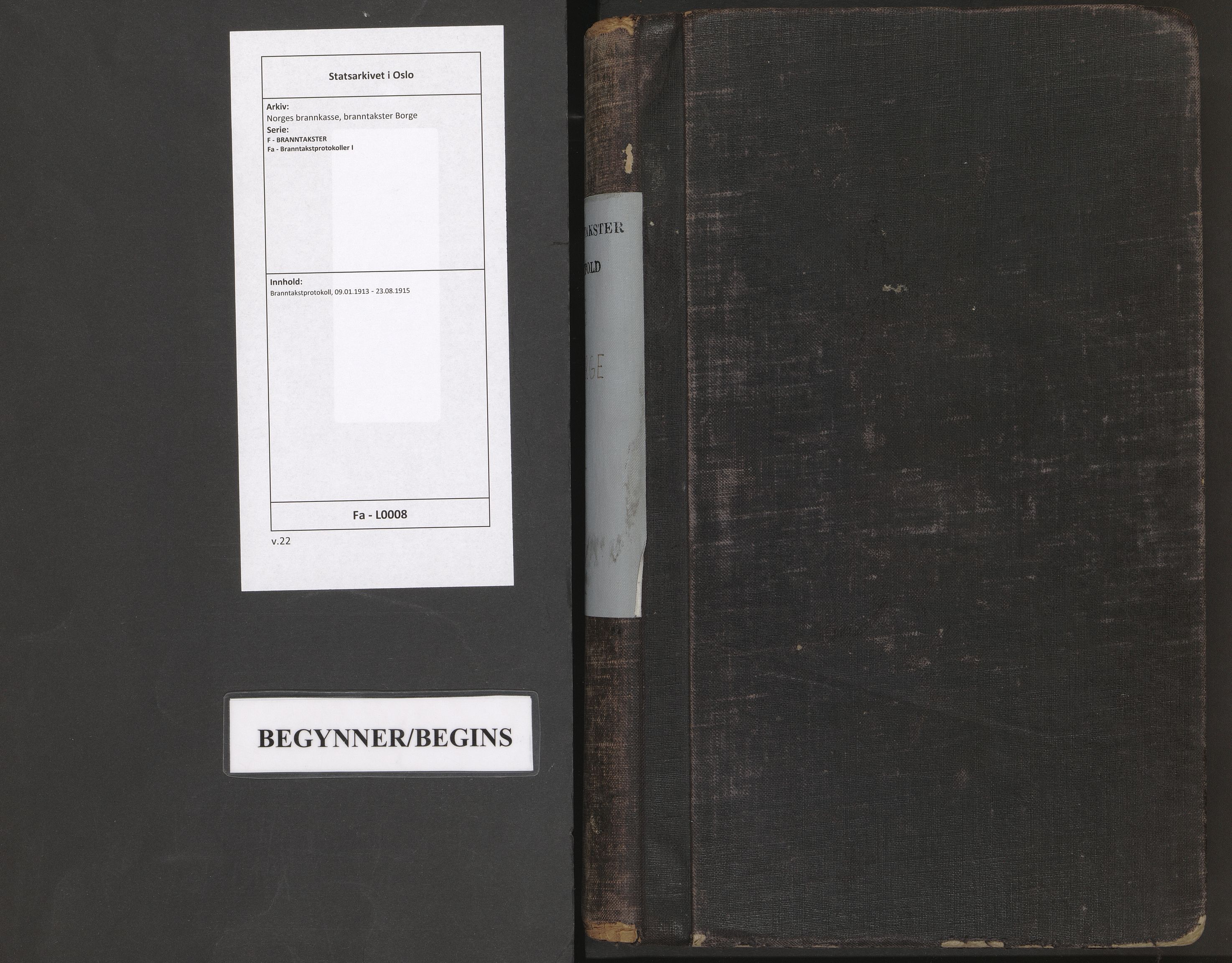 Norges brannkasse, branntakster Borge, AV/SAO-A-11360/F/Fa/L0008: Branntakstprotokoll, 1913-1915