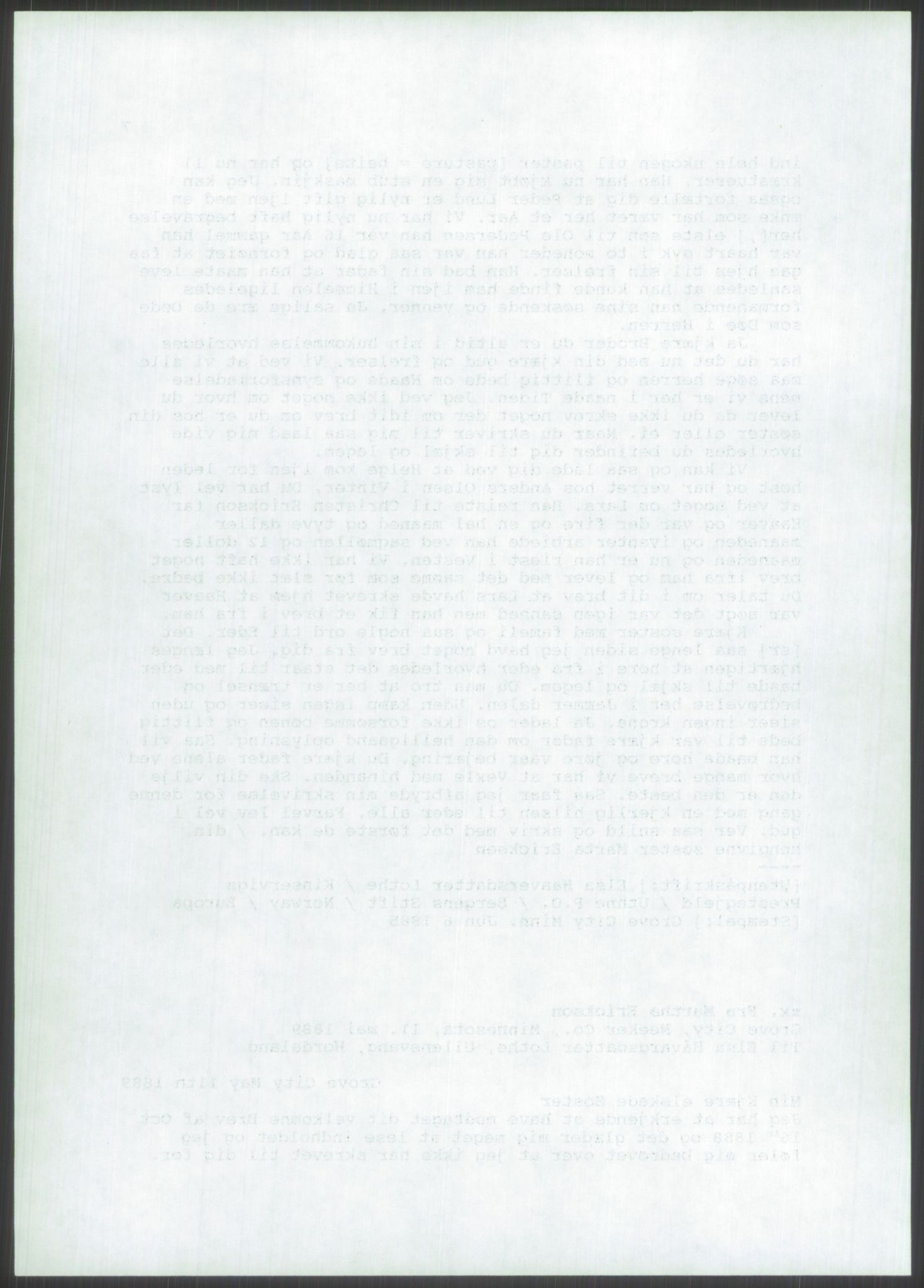 Samlinger til kildeutgivelse, Amerikabrevene, AV/RA-EA-4057/F/L0032: Innlån fra Hordaland: Nesheim - Øverland, 1838-1914, s. 1086