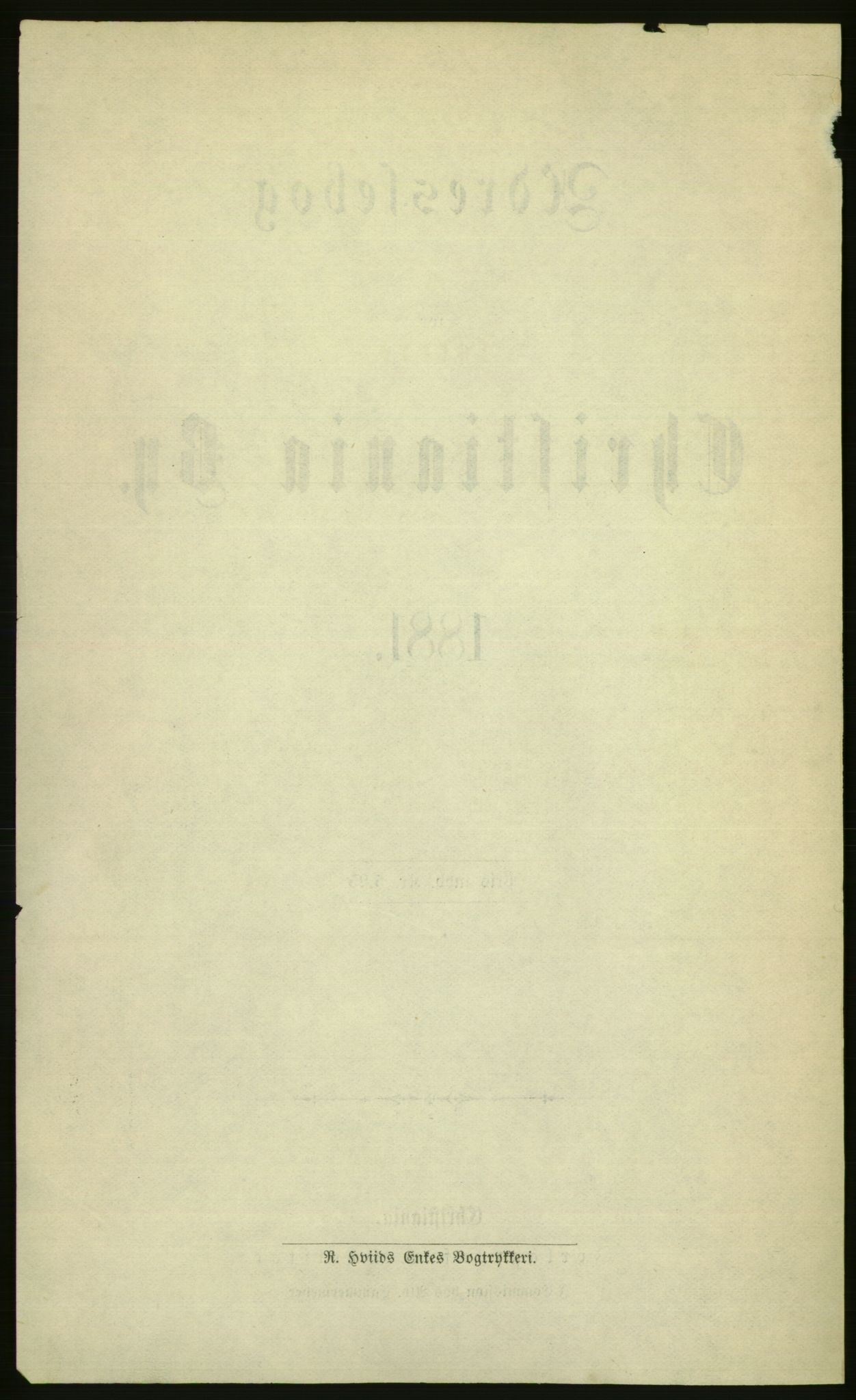 Kristiania/Oslo adressebok, PUBL/-, 1881