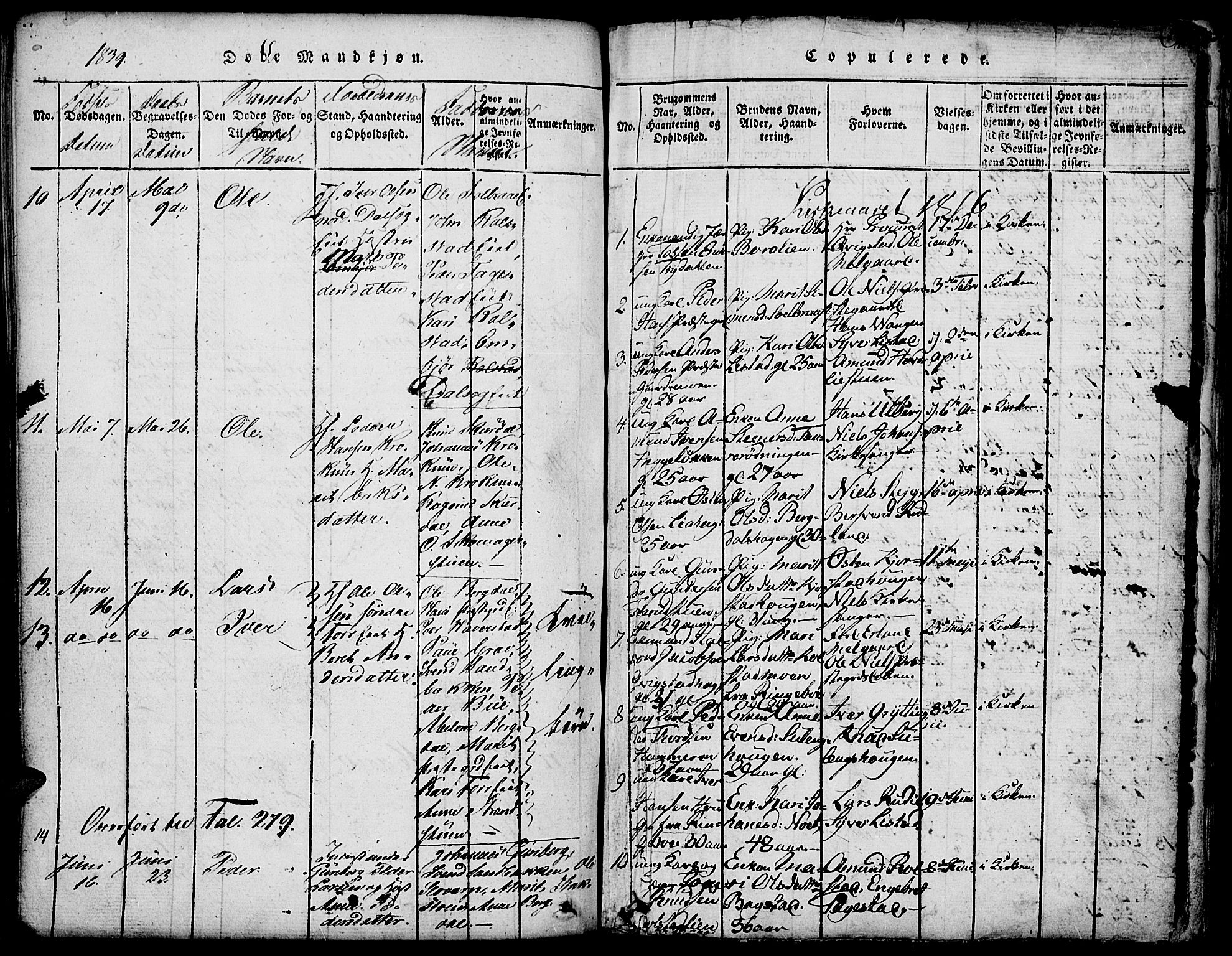 Fron prestekontor, AV/SAH-PREST-078/H/Ha/Hab/L0001: Klokkerbok nr. 1, 1816-1843, s. 190