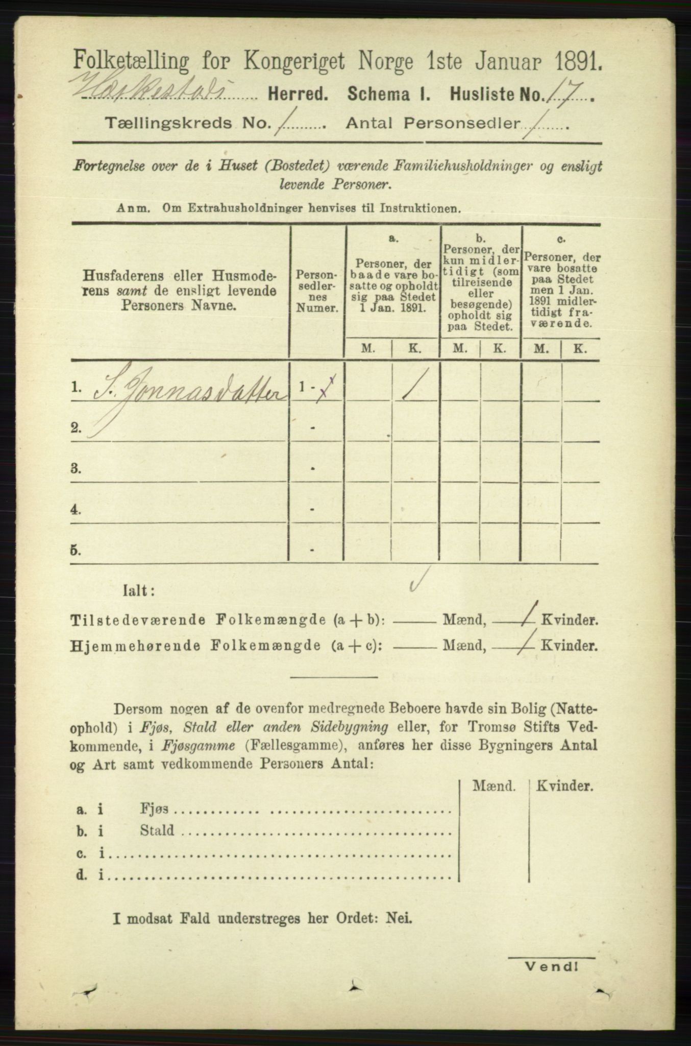 RA, Folketelling 1891 for 1113 Heskestad herred, 1891, s. 35