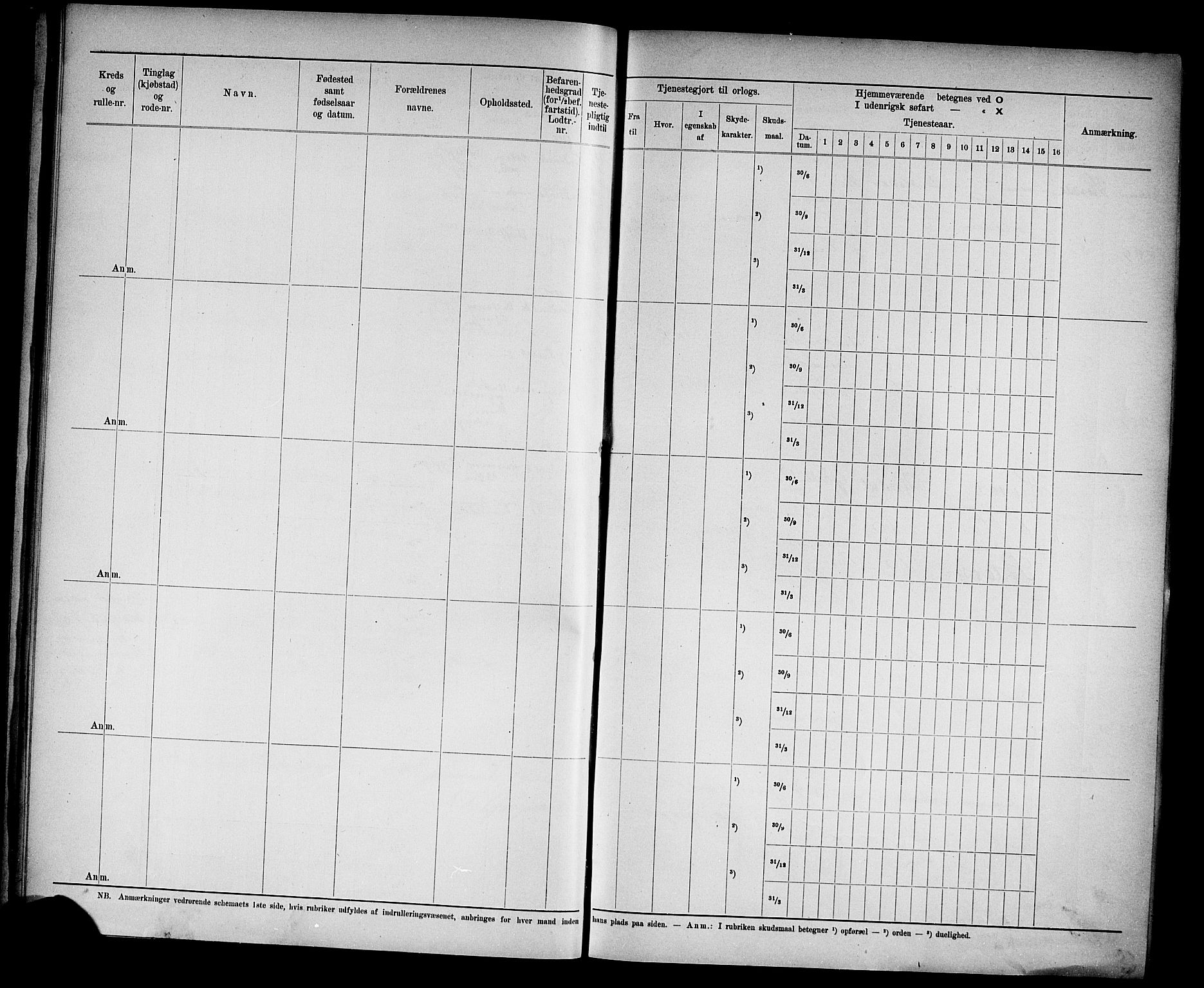 Kristiansand mønstringskrets, AV/SAK-2031-0015/F/Fd/L0007: Rulle sjøvernepliktige, C-7, 1905, s. 42