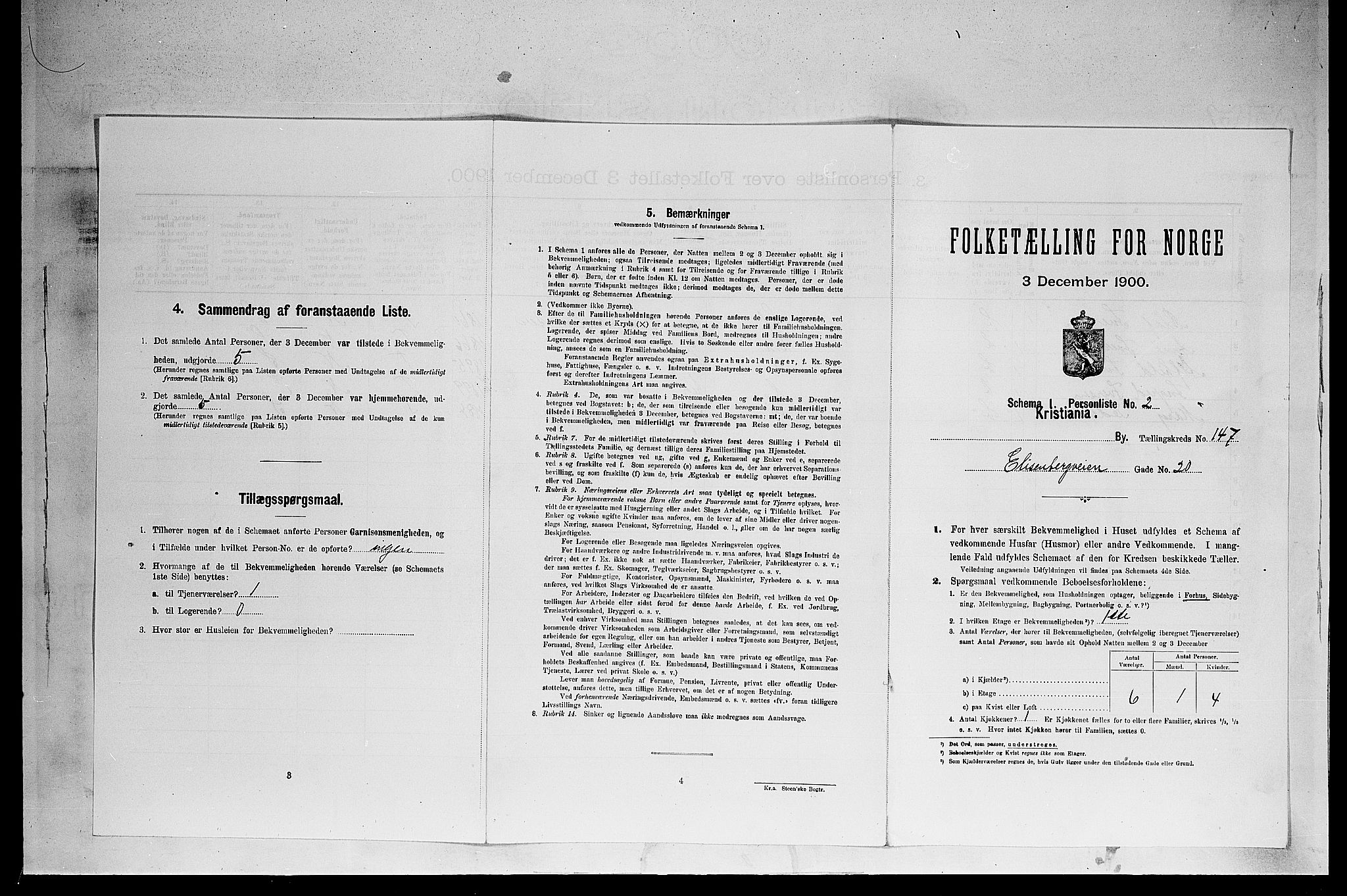 SAO, Folketelling 1900 for 0301 Kristiania kjøpstad, 1900, s. 19154