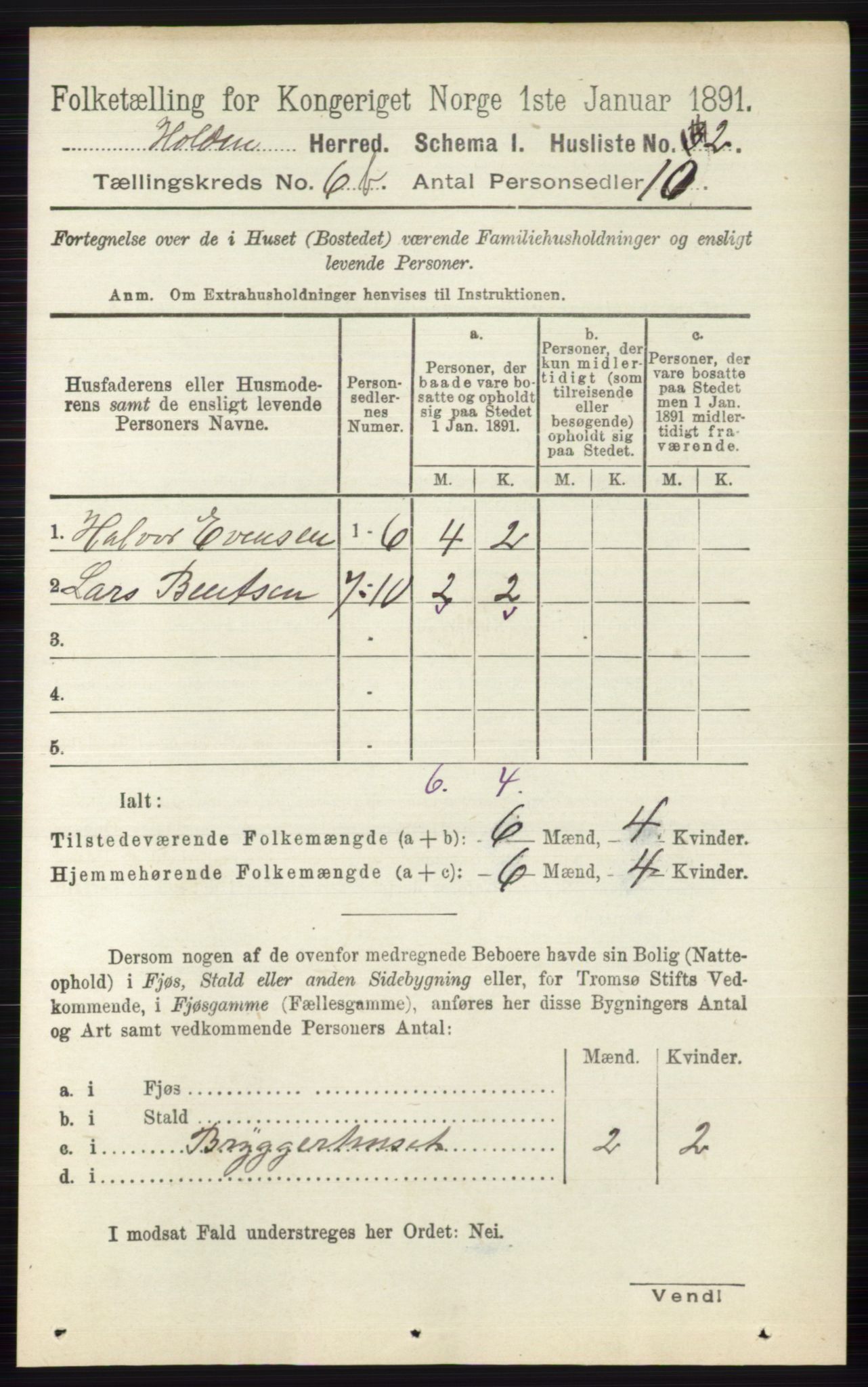 RA, Folketelling 1891 for 0819 Holla herred, 1891, s. 3161