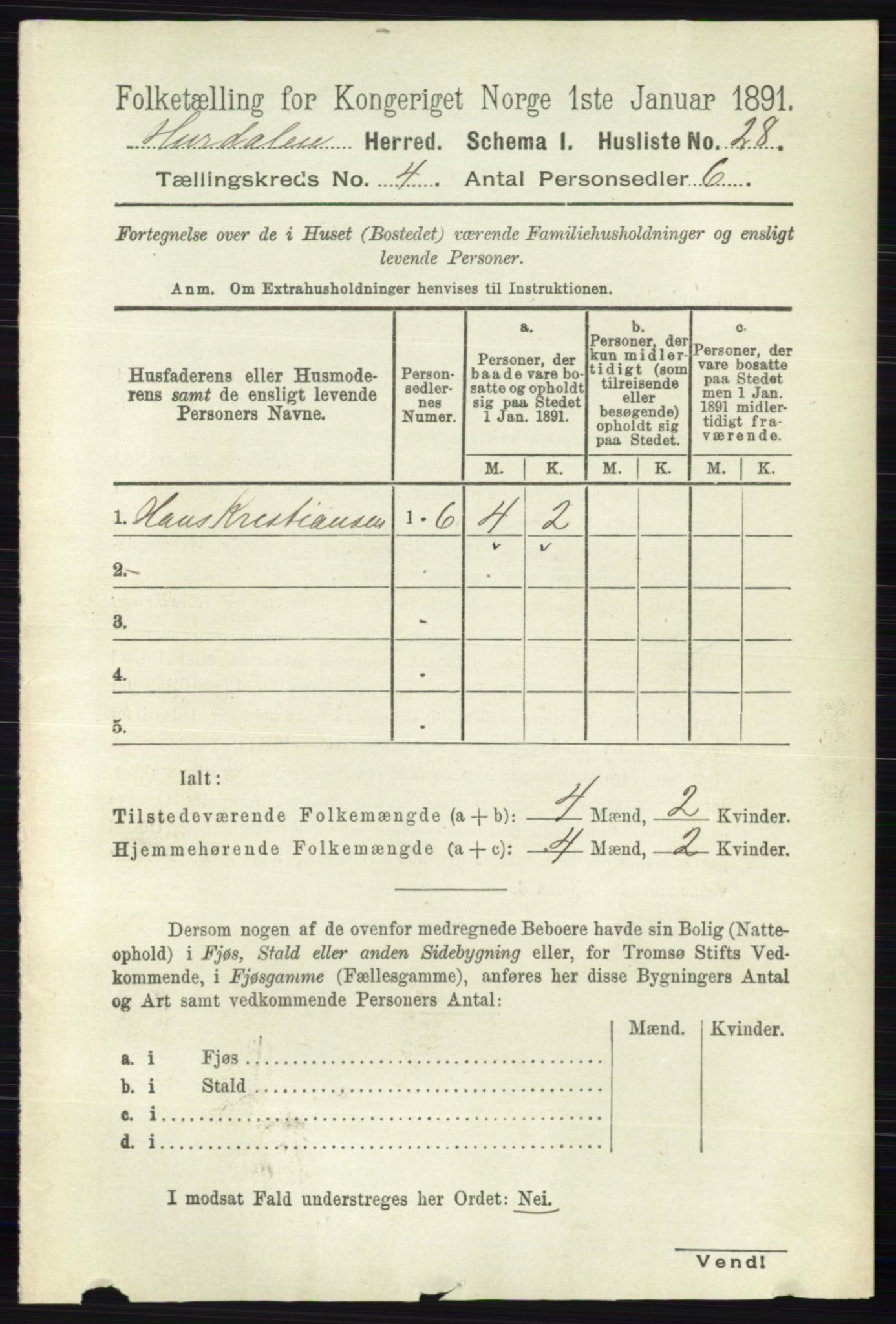 RA, Folketelling 1891 for 0239 Hurdal herred, 1891, s. 1352