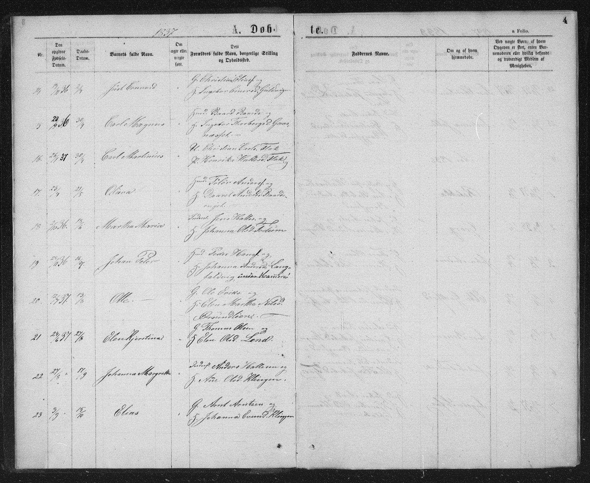 Ministerialprotokoller, klokkerbøker og fødselsregistre - Nord-Trøndelag, AV/SAT-A-1458/768/L0566: Ministerialbok nr. 768A01, 1836-1865, s. 4