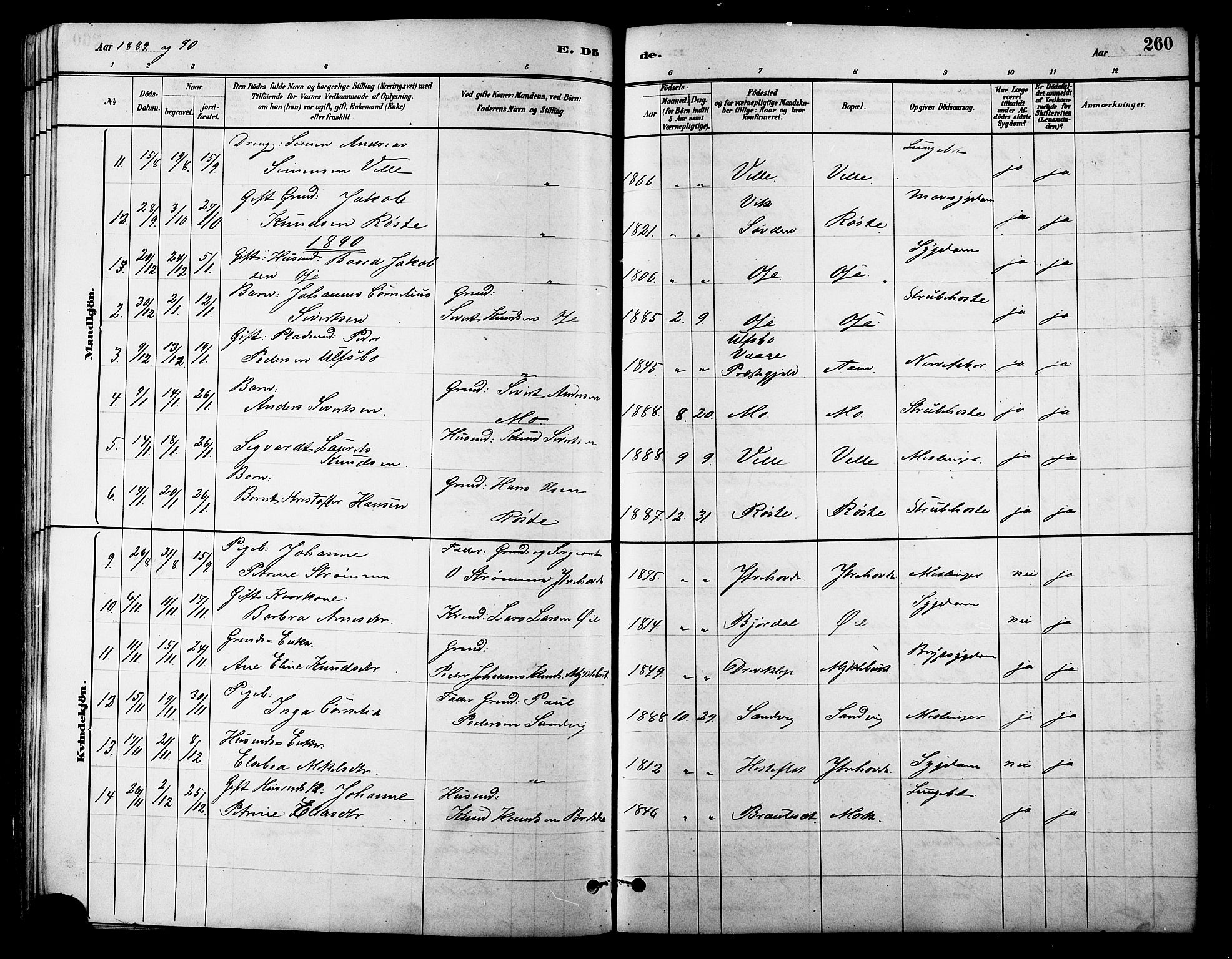 Ministerialprotokoller, klokkerbøker og fødselsregistre - Møre og Romsdal, AV/SAT-A-1454/513/L0189: Klokkerbok nr. 513C03, 1883-1904, s. 260