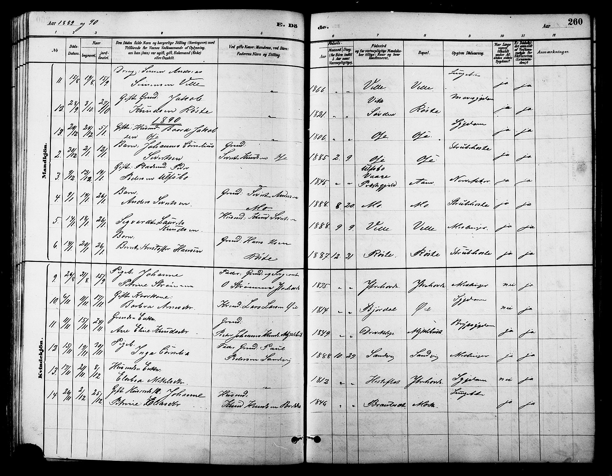 Ministerialprotokoller, klokkerbøker og fødselsregistre - Møre og Romsdal, SAT/A-1454/513/L0189: Klokkerbok nr. 513C03, 1883-1904, s. 260