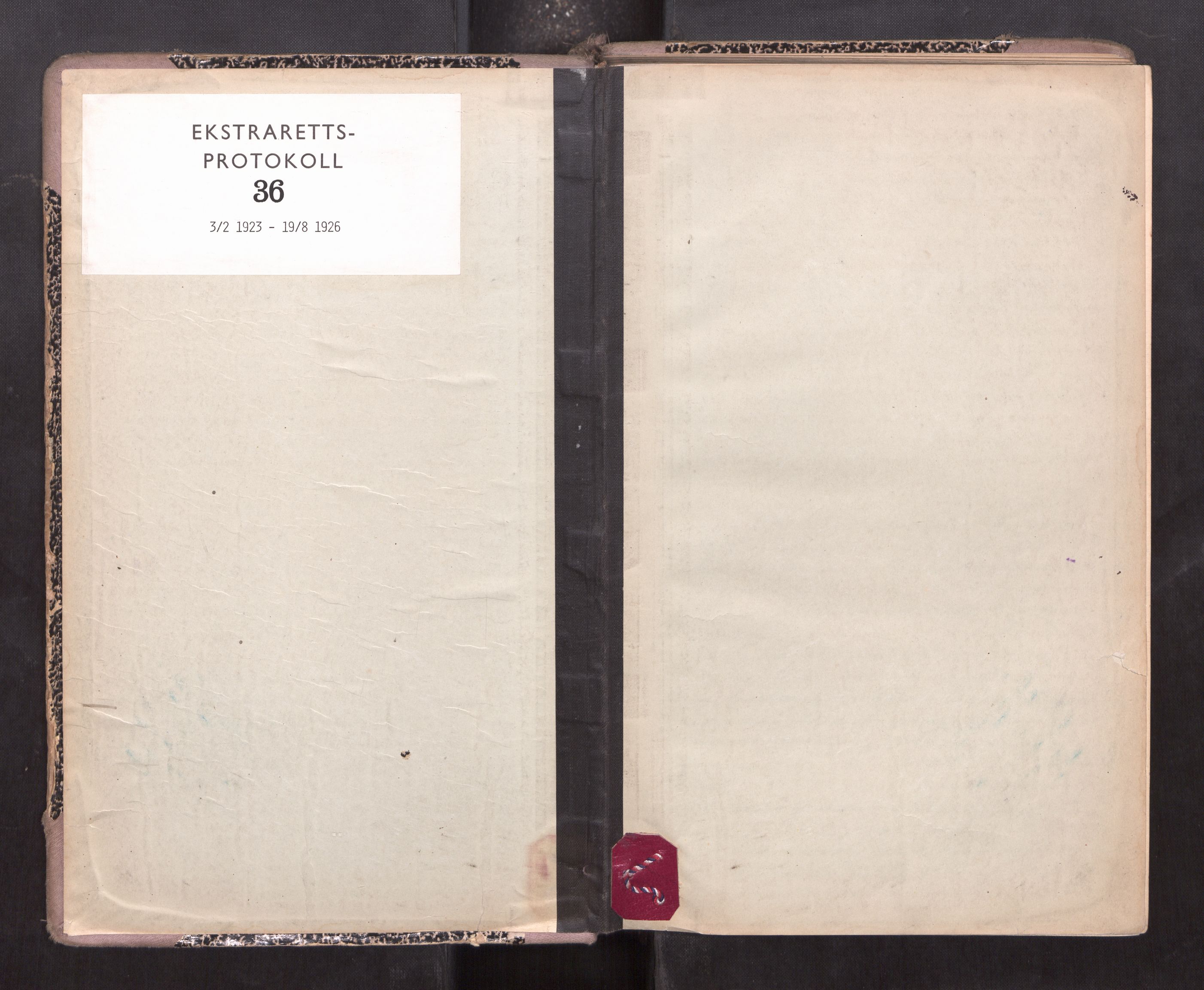 Vesterålen sorenskriveri, SAT/A-4180/1/1/1B/L0036: Ekstrarettsprotokoll, 1923-1926
