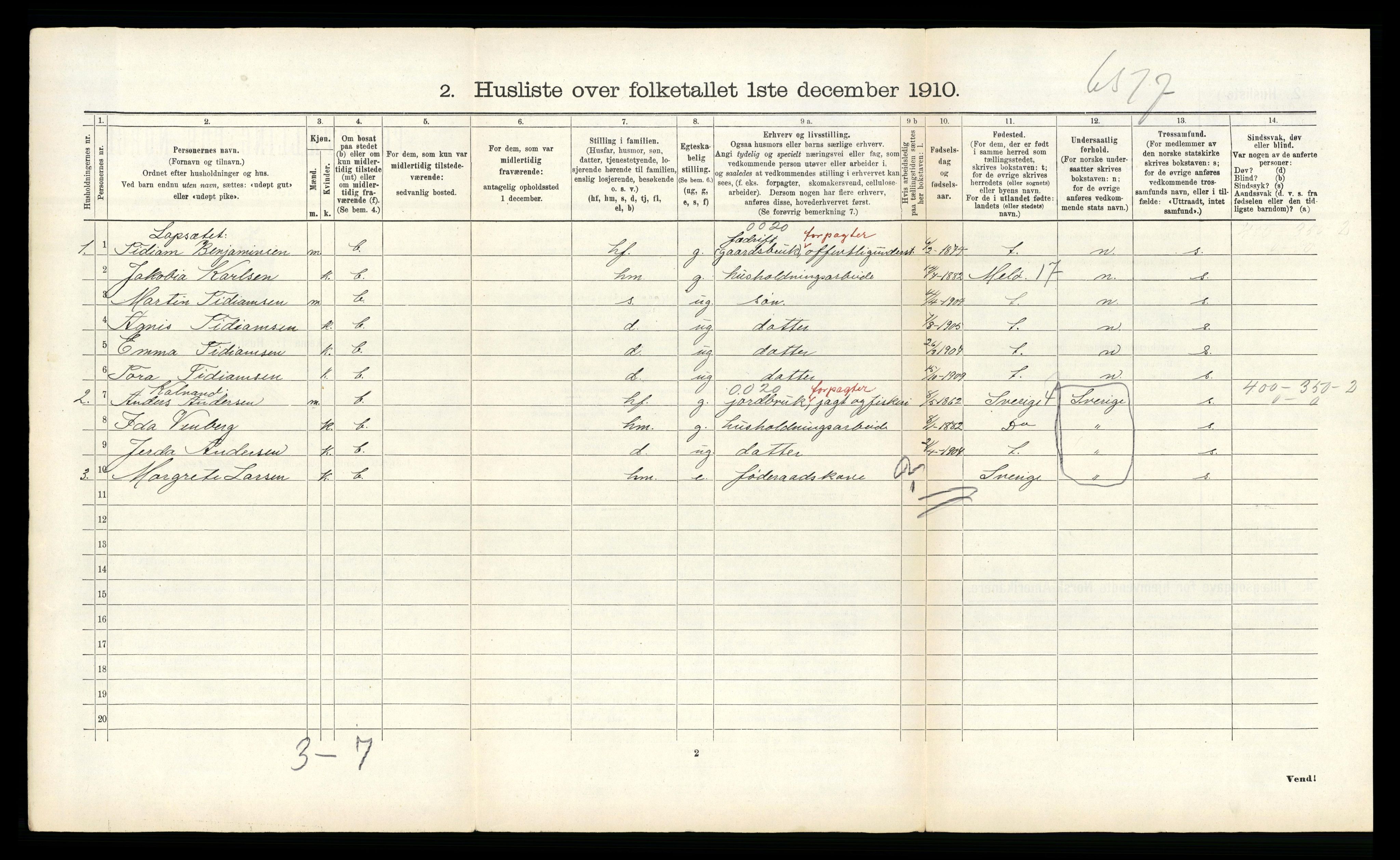 RA, Folketelling 1910 for 1833 Mo herred, 1910, s. 1138