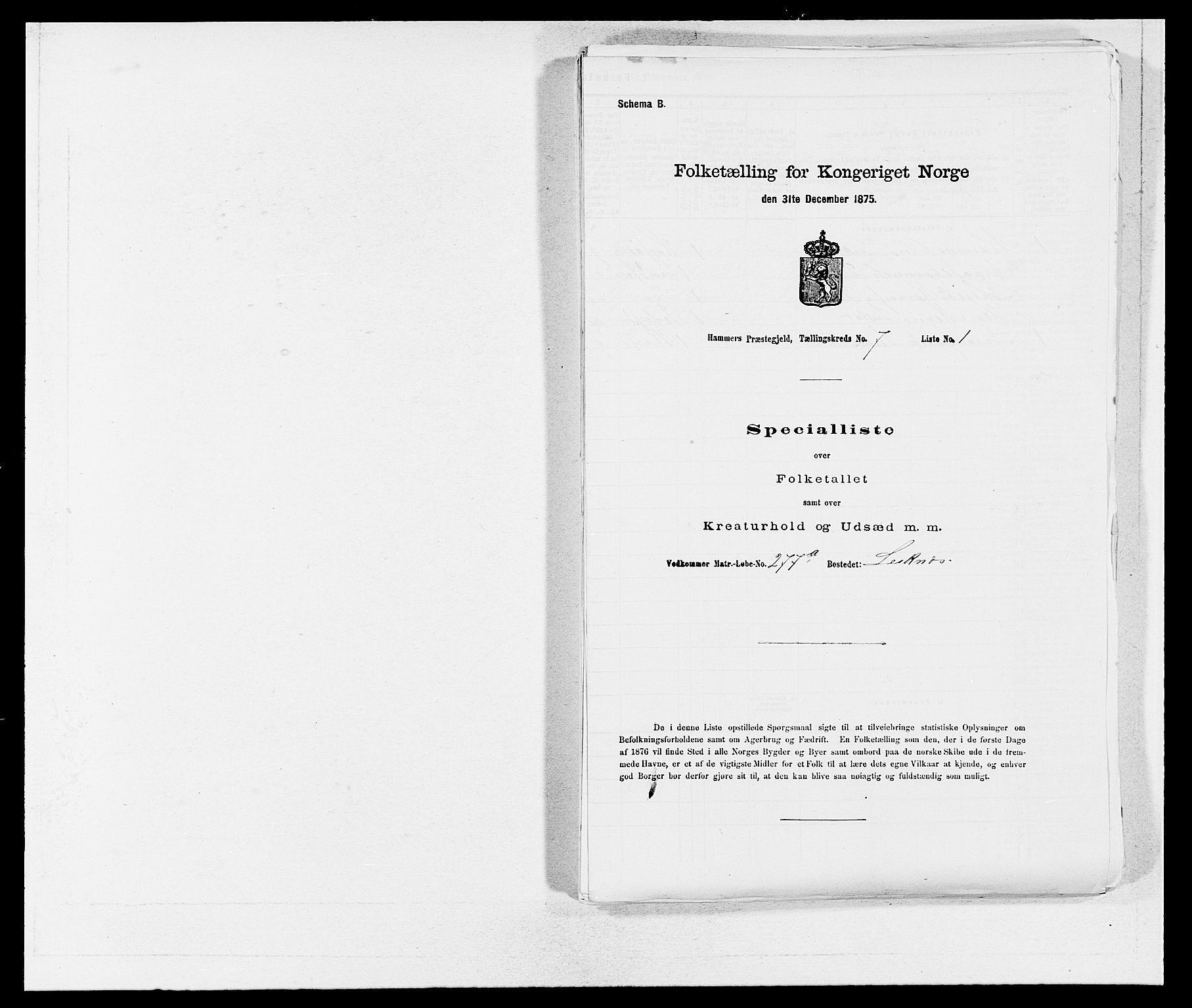 SAB, Folketelling 1875 for 1254P Hamre prestegjeld, 1875, s. 869