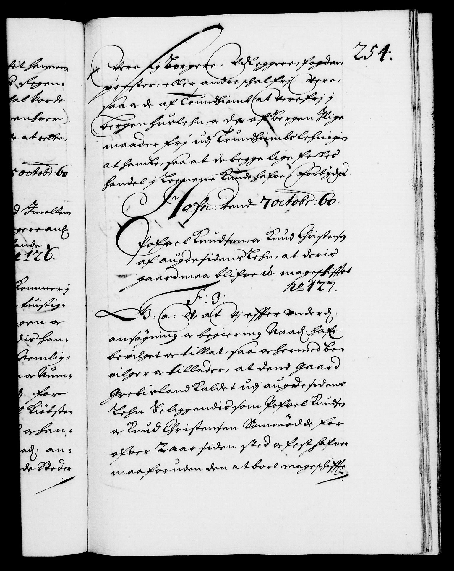 Danske Kanselli 1572-1799, RA/EA-3023/F/Fc/Fca/Fcaa/L0009: Norske registre (mikrofilm), 1657-1660, s. 254a