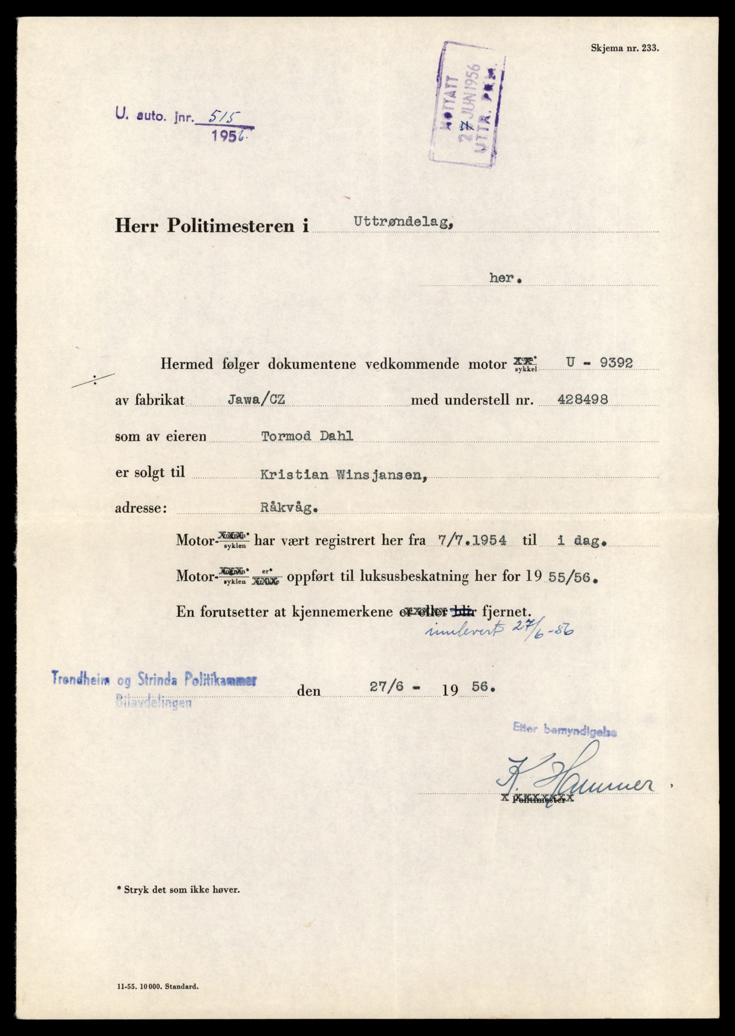 Møre og Romsdal vegkontor - Ålesund trafikkstasjon, AV/SAT-A-4099/F/Fe/L0039: Registreringskort for kjøretøy T 13361 - T 13530, 1927-1998, s. 1775