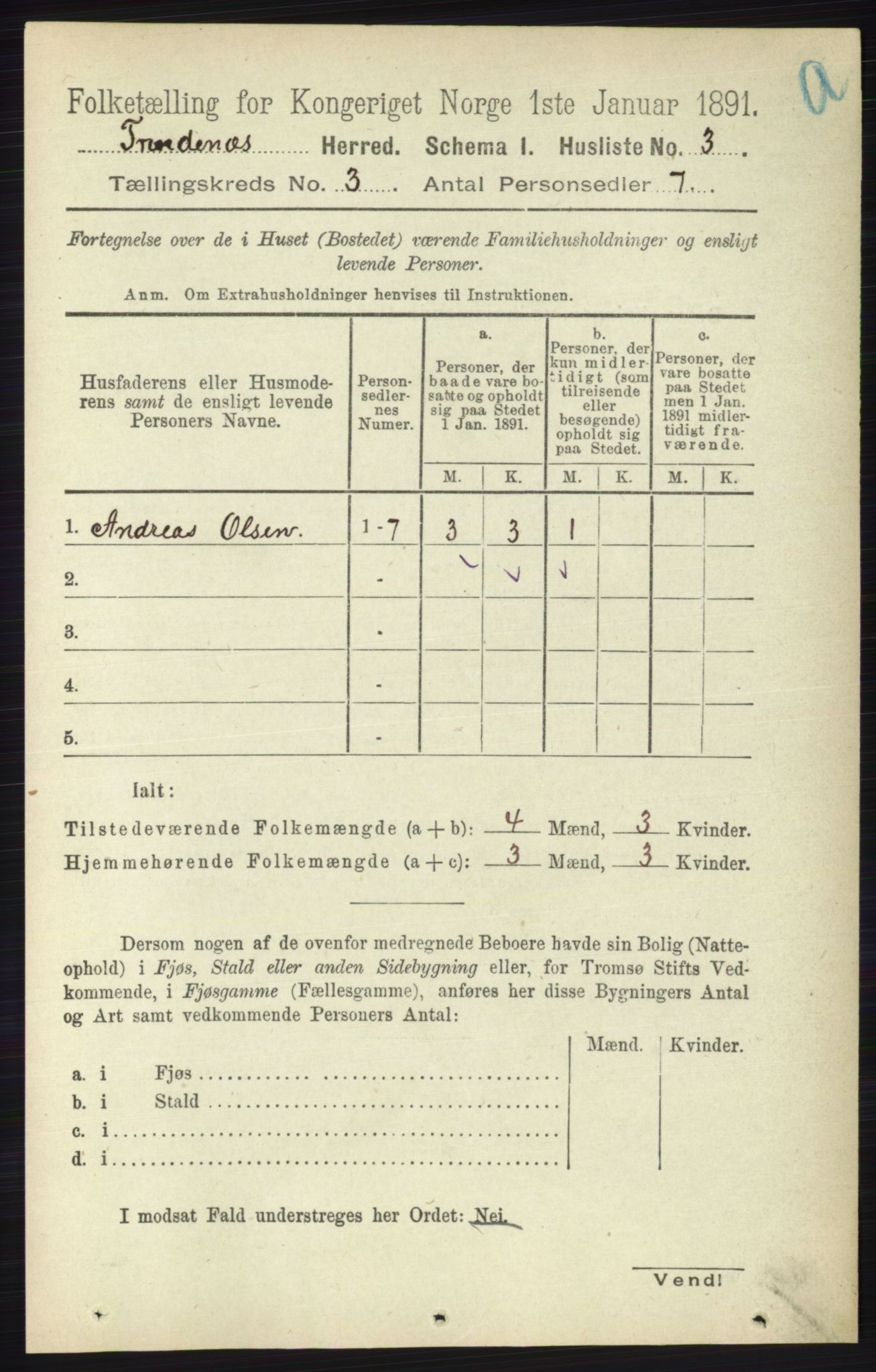 RA, Folketelling 1891 for 1914 Trondenes herred, 1891, s. 1110