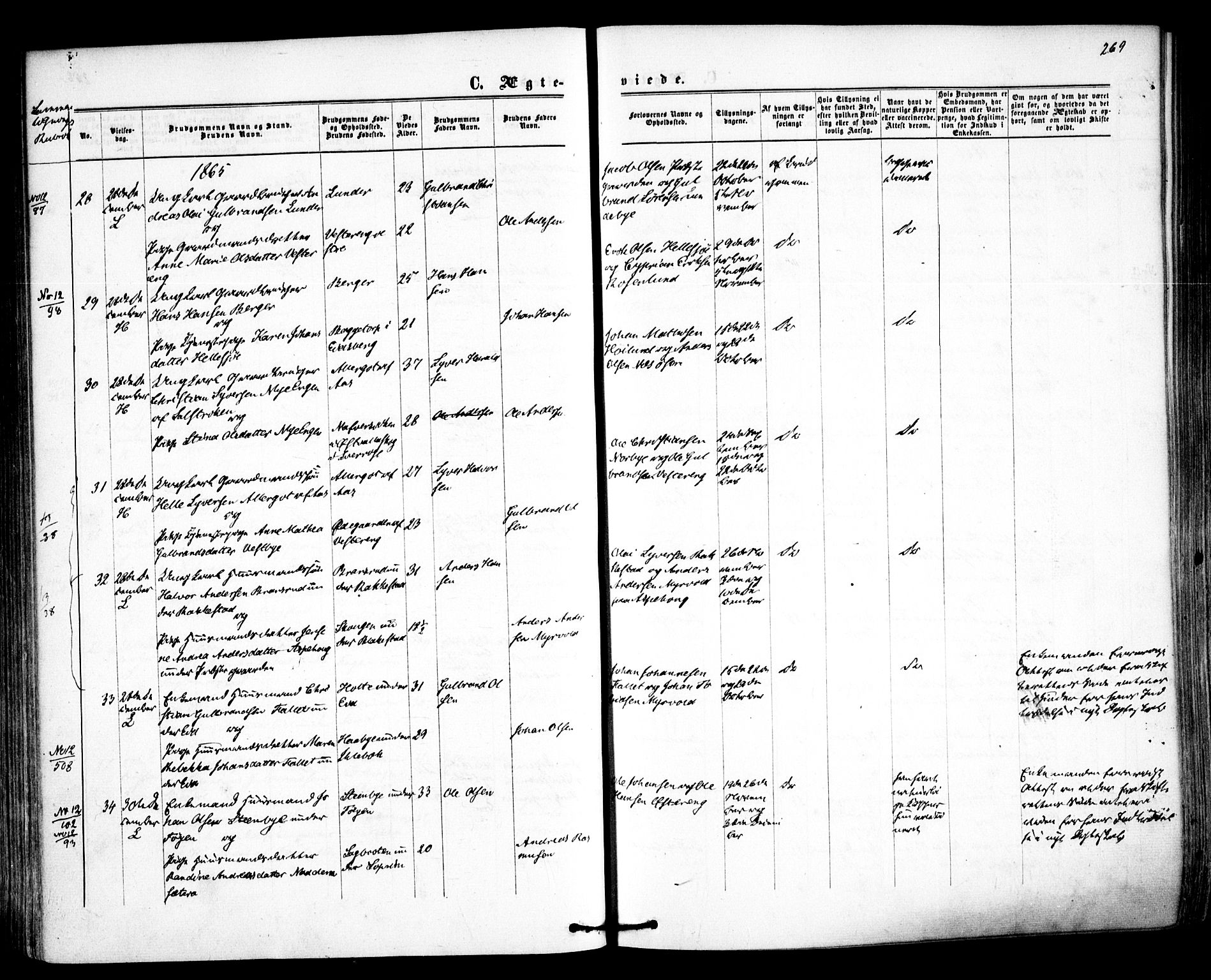 Høland prestekontor Kirkebøker, SAO/A-10346a/F/Fa/L0011: Ministerialbok nr. I 11, 1862-1869, s. 269