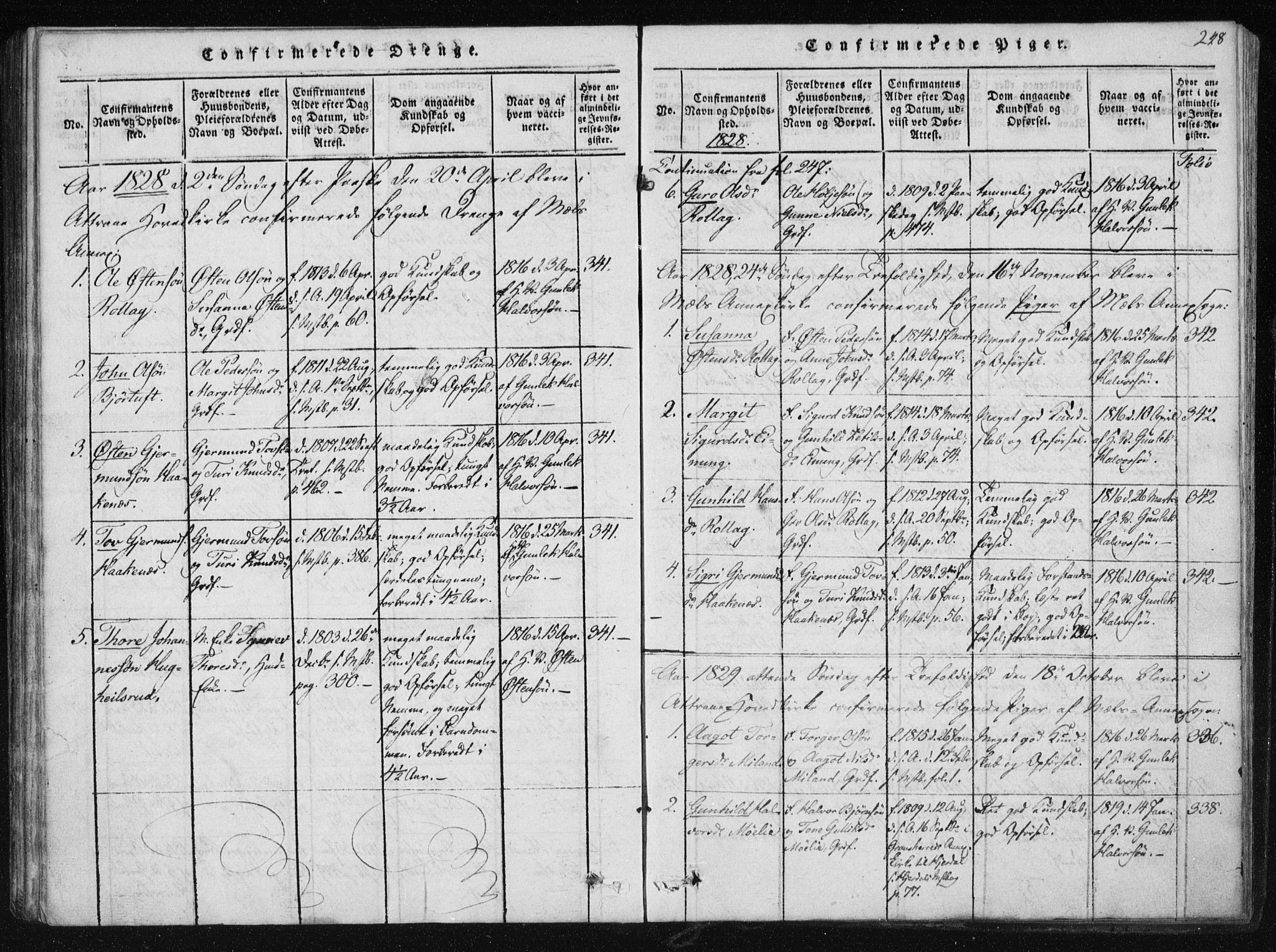 Tinn kirkebøker, AV/SAKO-A-308/F/Fb/L0001: Ministerialbok nr. II 1, 1815-1843, s. 248