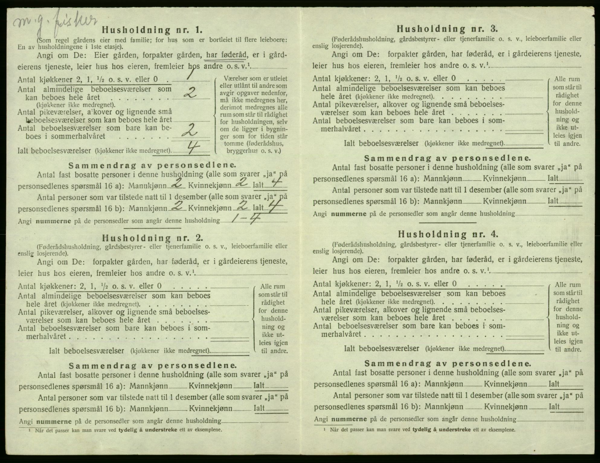 SAB, Folketelling 1920 for 1246 Fjell herred, 1920, s. 501