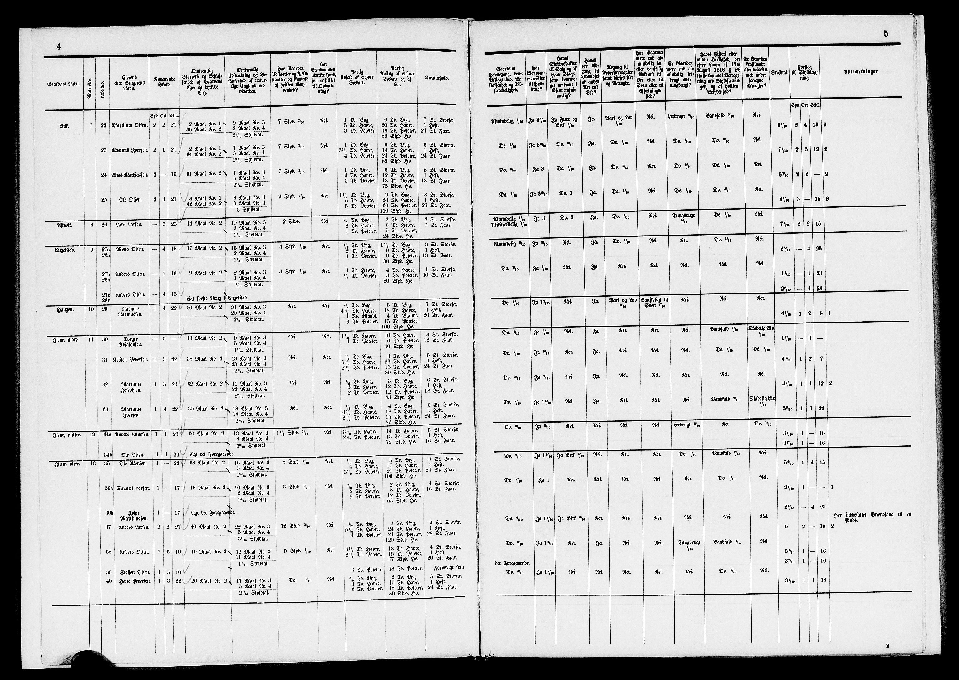 Matrikkelrevisjonen av 1863, AV/RA-S-1530/F/Fe/L0275/0002: Davik / II. Trykt matrikkelforslag, 1863