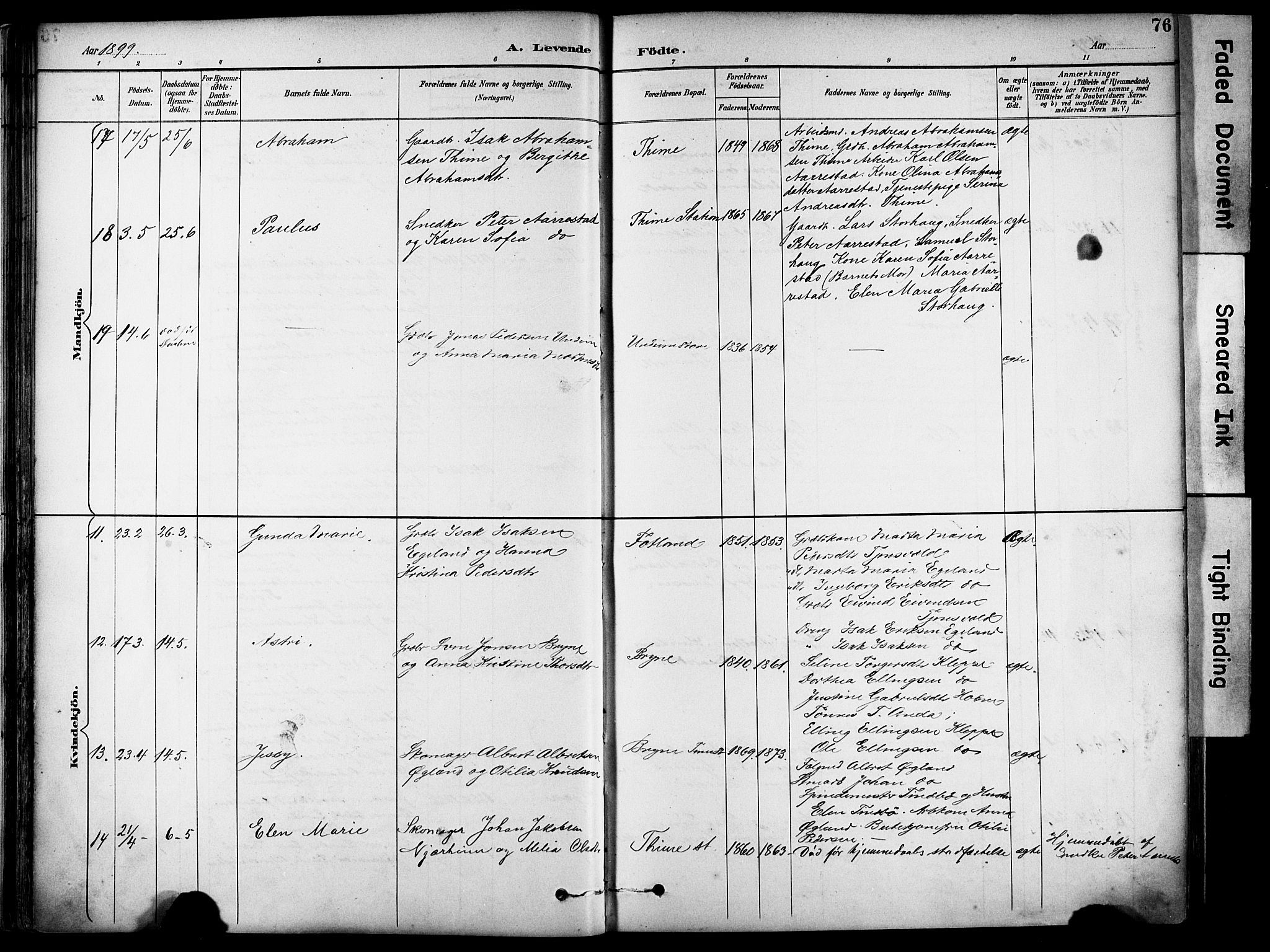 Lye sokneprestkontor, AV/SAST-A-101794/001/30BA/L0011: Ministerialbok nr. A 9, 1893-1903, s. 76