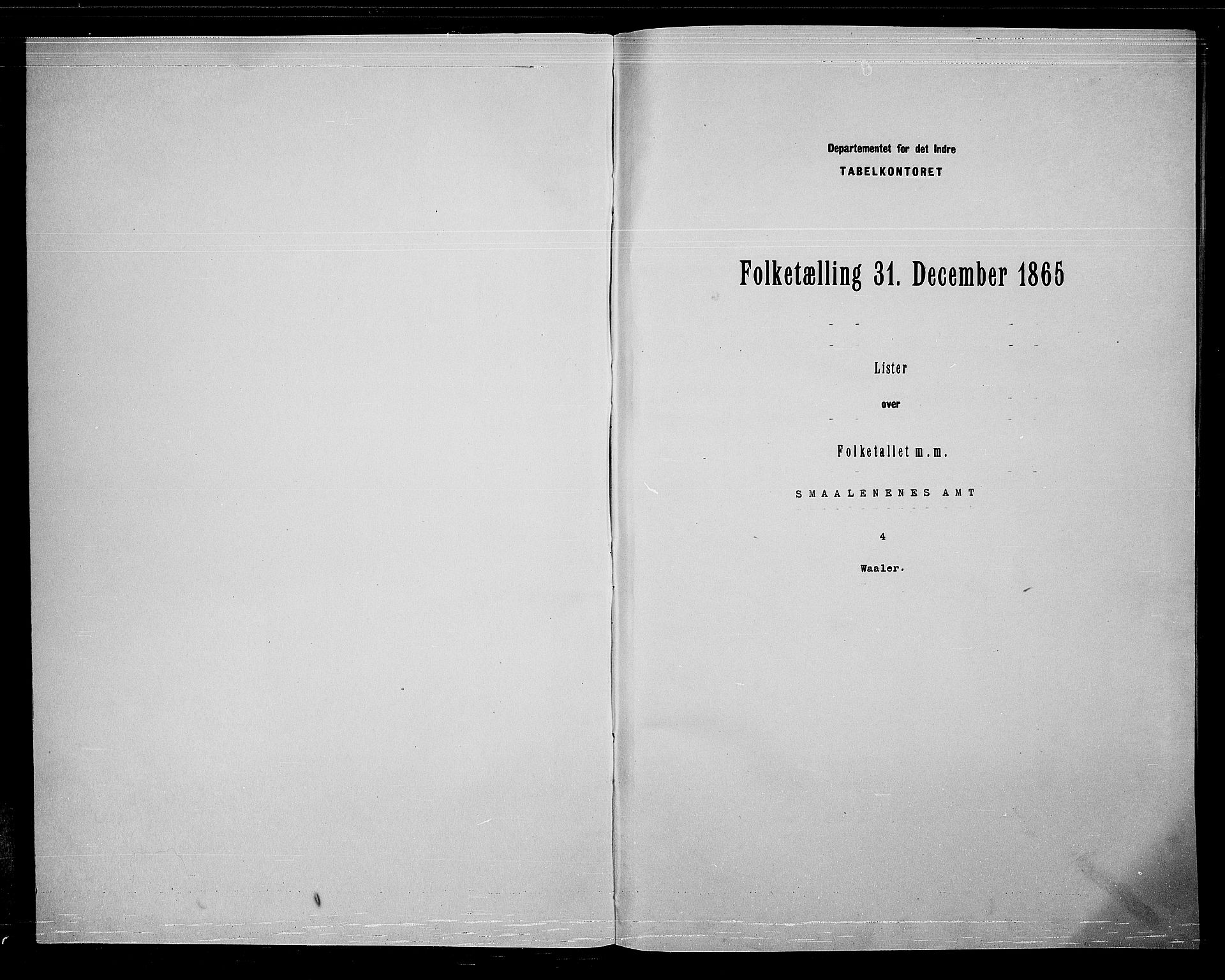 RA, Folketelling 1865 for 0137P Våler prestegjeld, 1865, s. 3