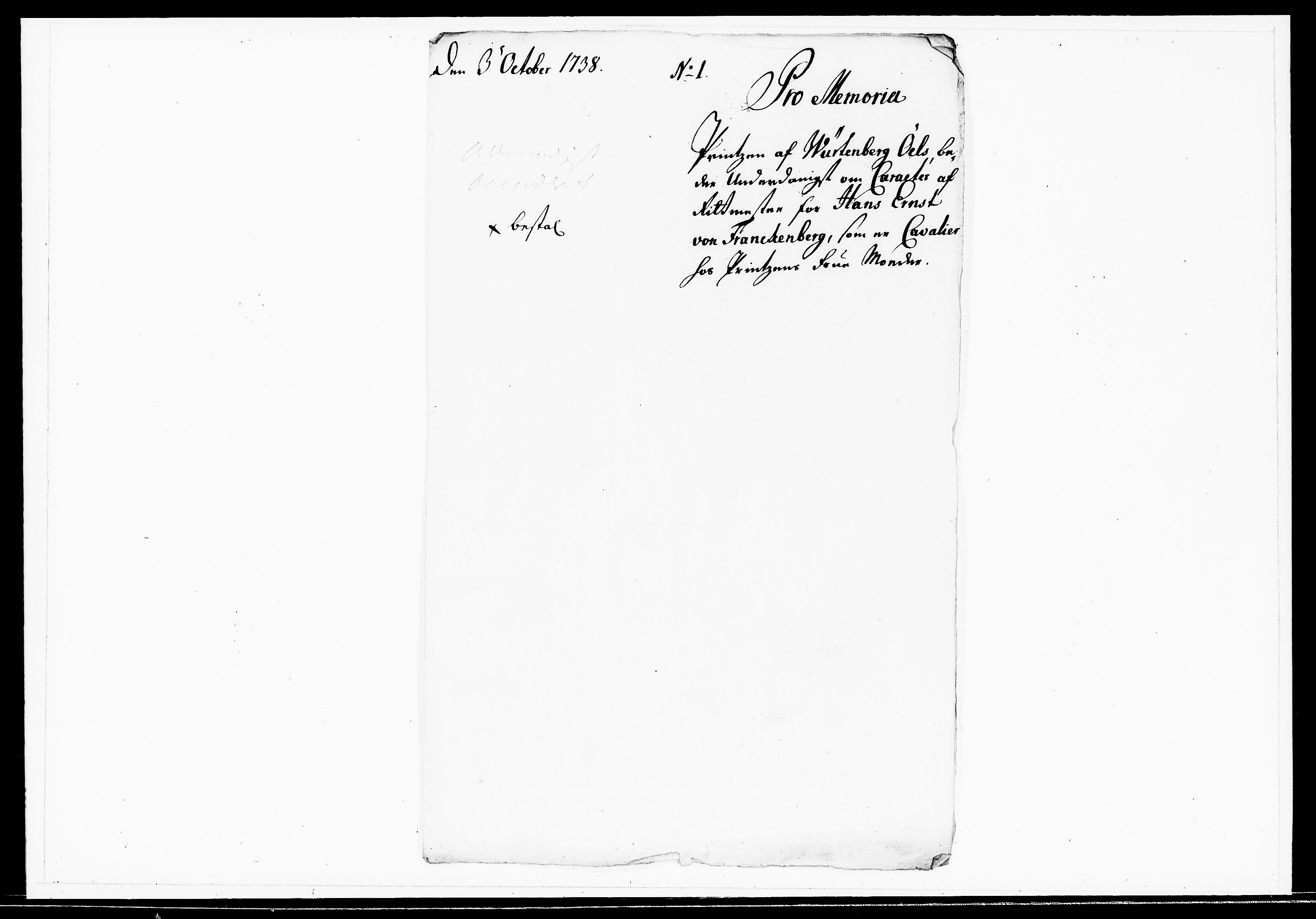 Krigskollegiet, Krigskancelliet, DRA/A-0006/-/1143-1150: Refererede sager, 1738, s. 443