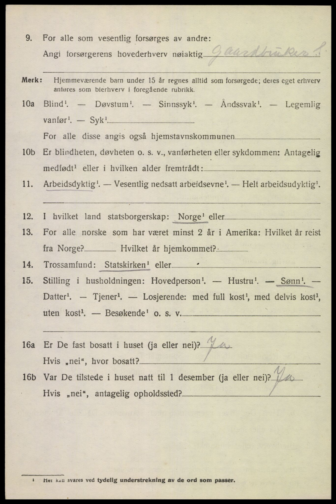 SAK, Folketelling 1920 for 1038 Feda herred, 1920, s. 1894