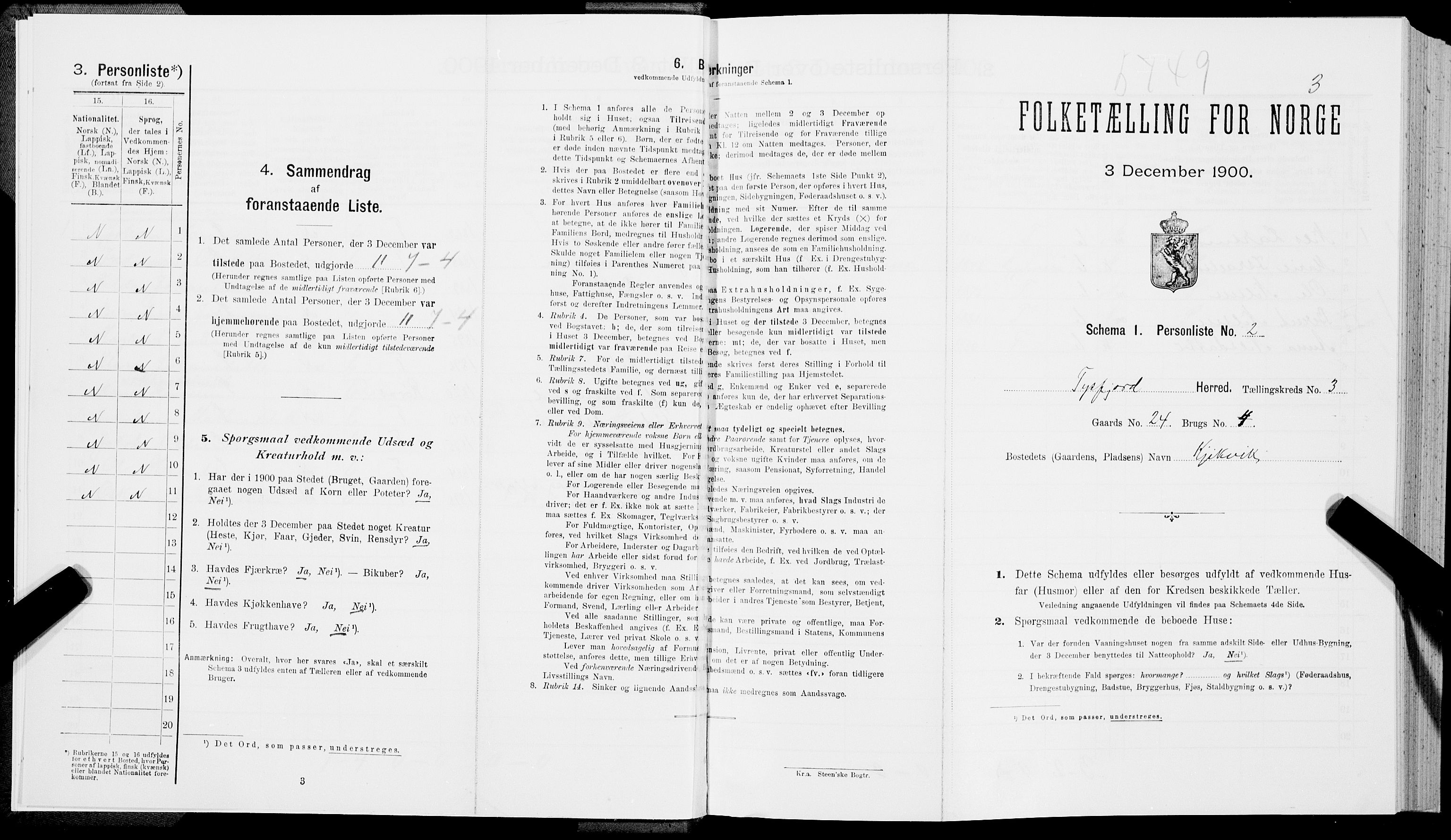 SAT, Folketelling 1900 for 1850 Tysfjord herred, 1900, s. 299