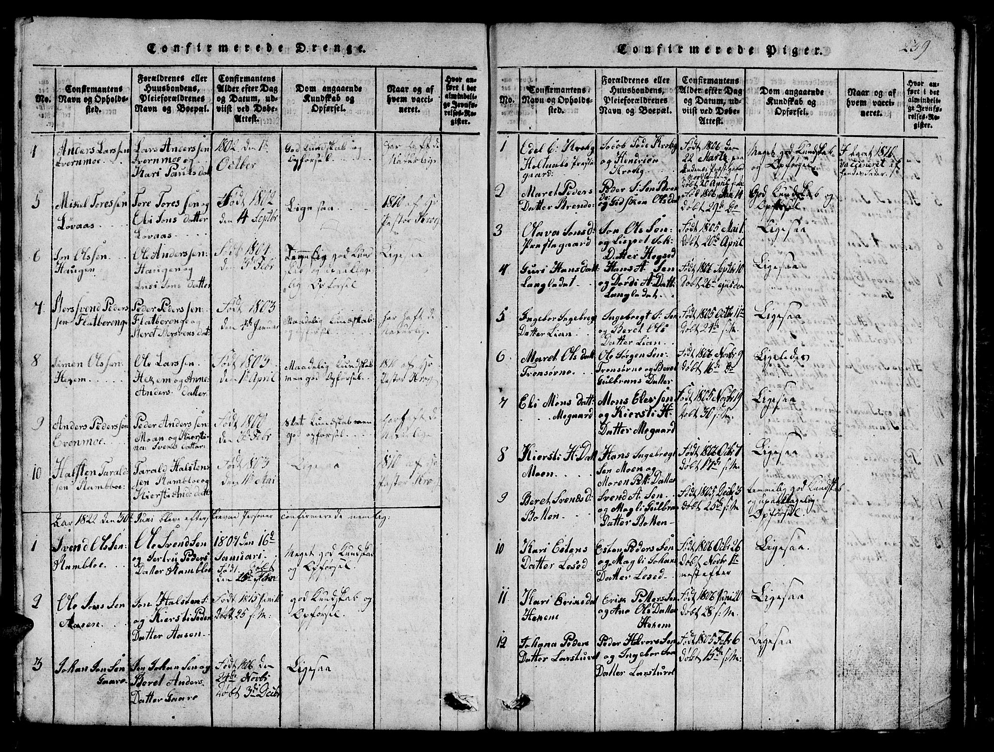 Ministerialprotokoller, klokkerbøker og fødselsregistre - Sør-Trøndelag, SAT/A-1456/685/L0976: Klokkerbok nr. 685C01, 1817-1878, s. 239