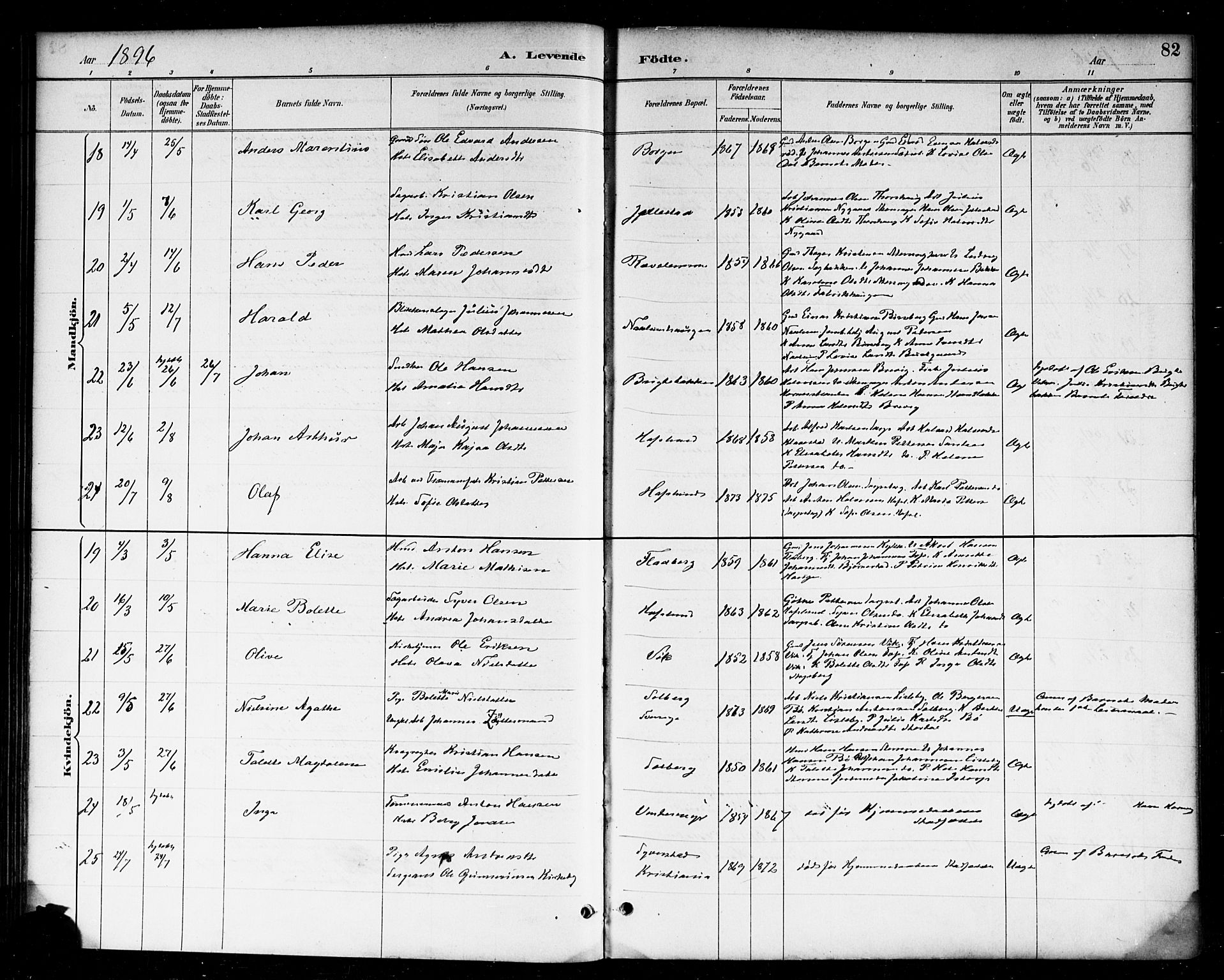 Skjeberg prestekontor Kirkebøker, AV/SAO-A-10923/F/Fa/L0009: Ministerialbok nr. I 9, 1886-1897, s. 82