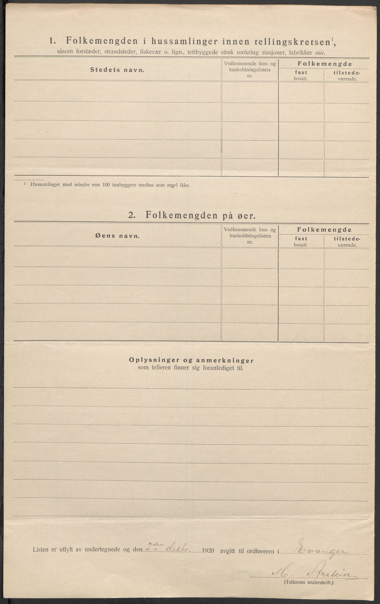 SAB, Folketelling 1920 for 1237 Evanger herred, 1920, s. 47