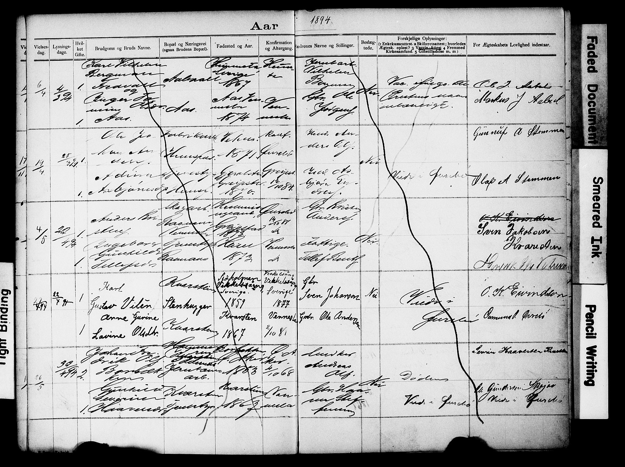 Vennesla sokneprestkontor, AV/SAK-1111-0045/J/L0032/0004: Lysningsprotokoll nr. II 5 2, 1892-1917, s. 9
