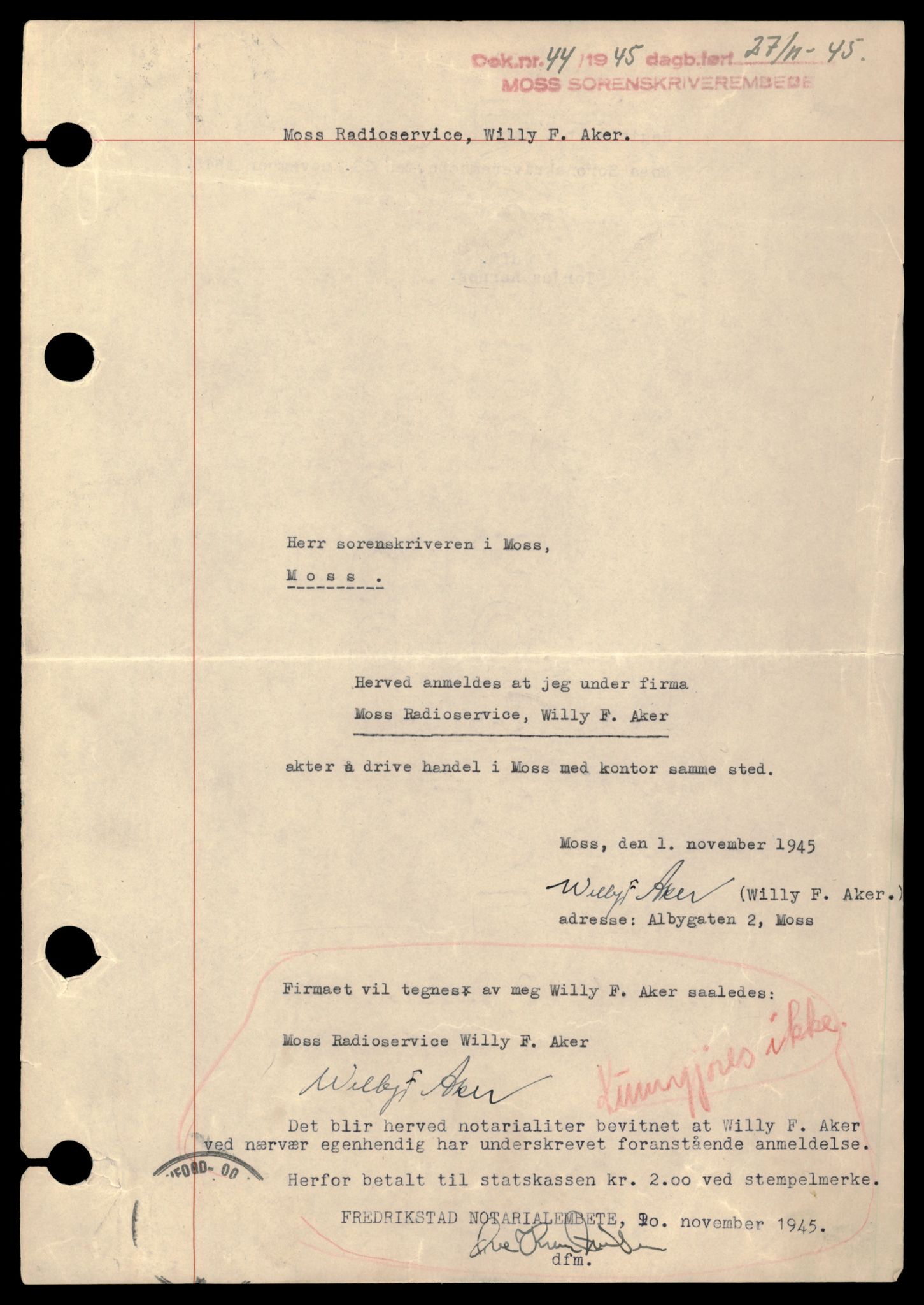 Moss tingrett, AV/SAT-A-10063/K/Ka/Kaa/L0003: Gamle firmaer som antagelig ikke eksisterer, Moss Råd - Rån, 1890-1943, s. 1