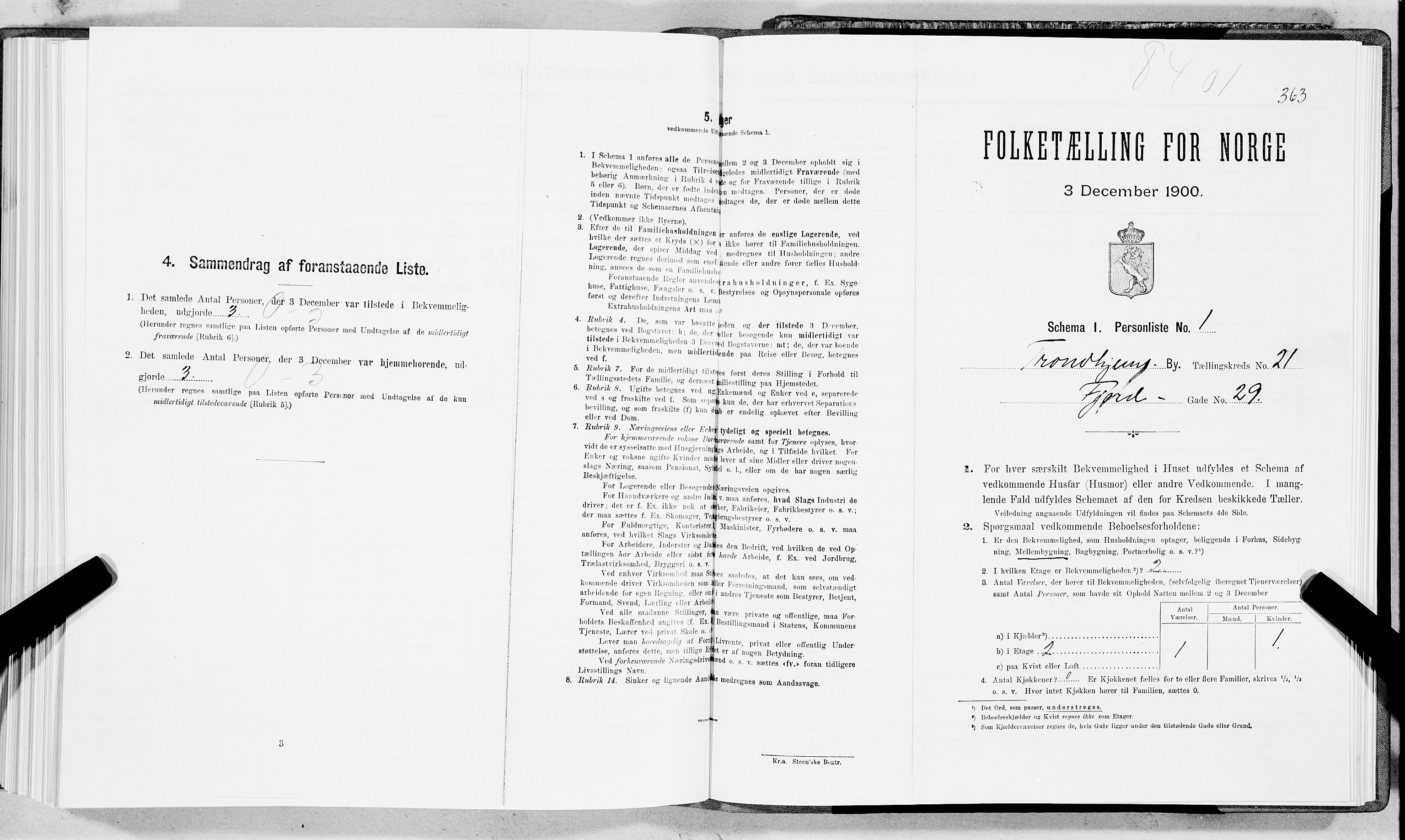 SAT, Folketelling 1900 for 1601 Trondheim kjøpstad, 1900, s. 3428