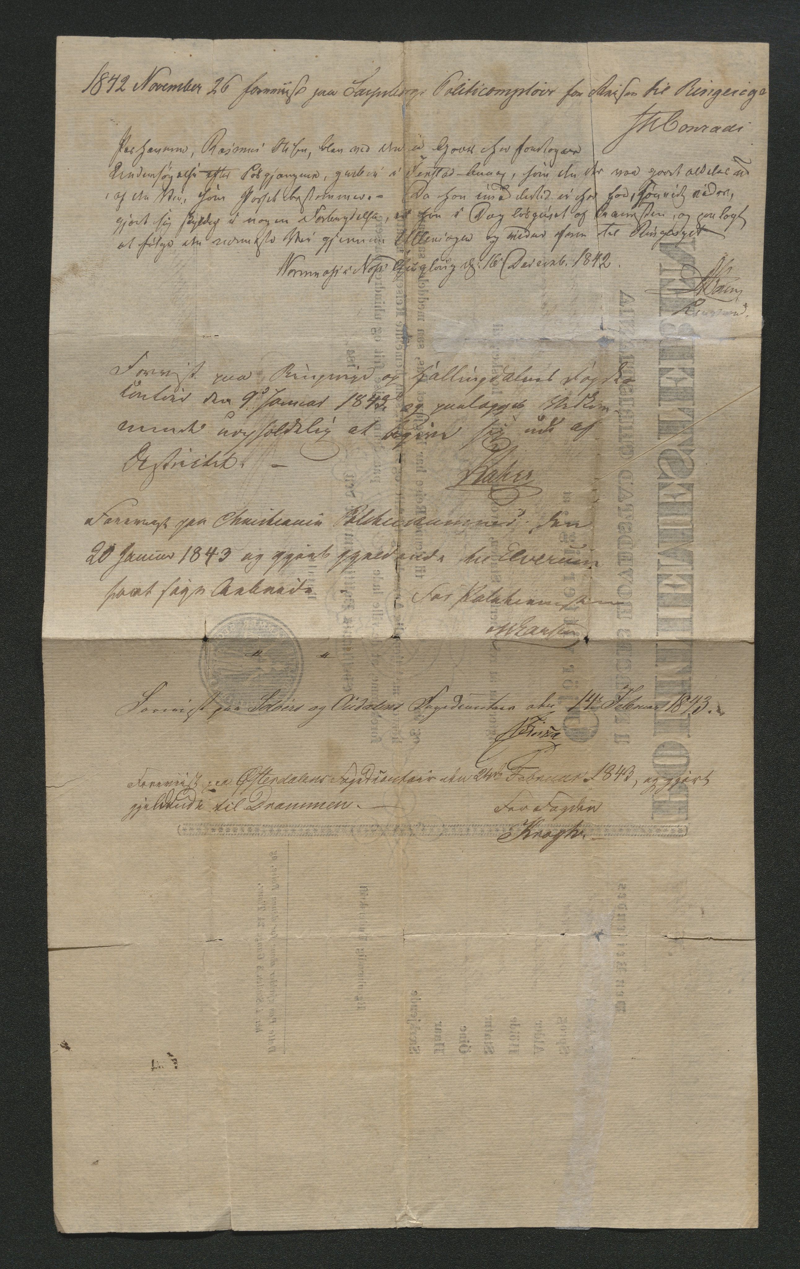 Drammen politikammer, AV/SAKO-A-623/I/Ia/Iab/L0007: Innleverte pass, 1843-1844, s. 120