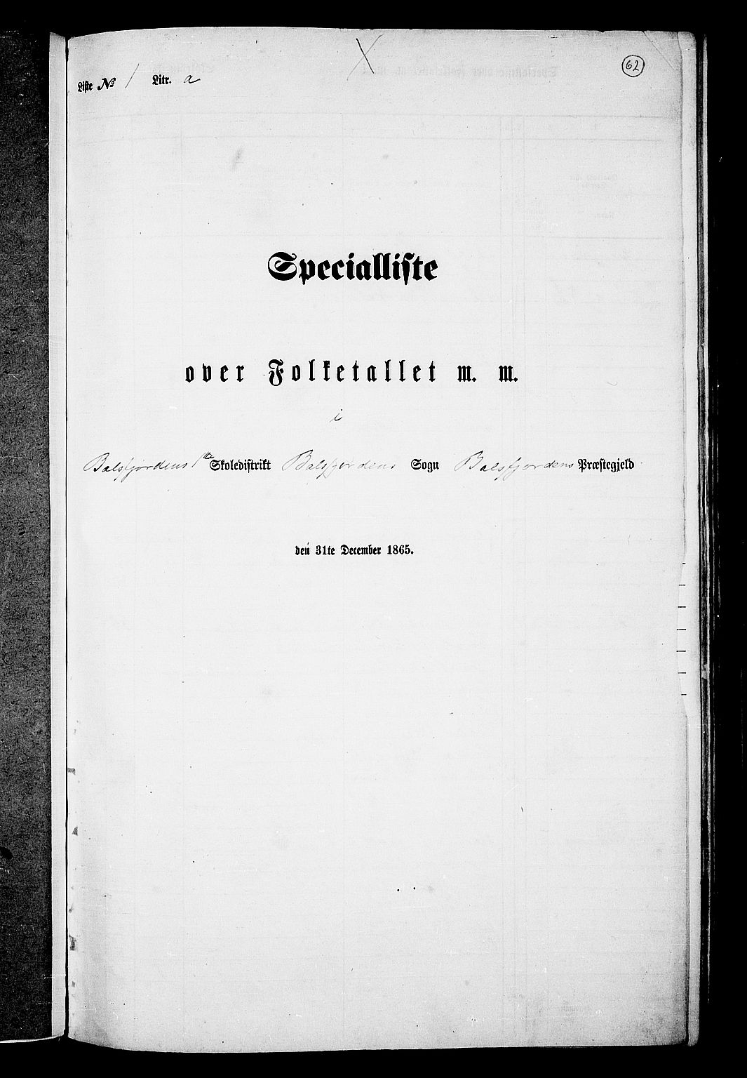 RA, Folketelling 1865 for 1933P Balsfjord prestegjeld, 1865, s. 8