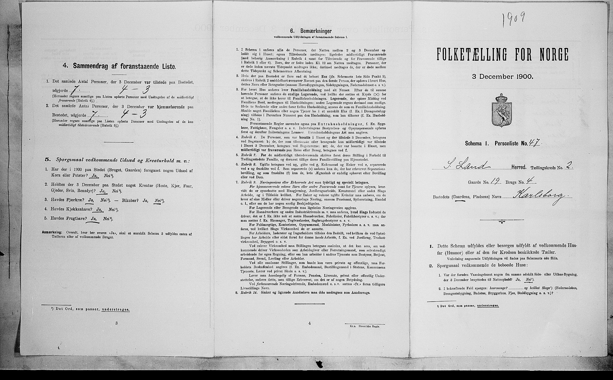 SAH, Folketelling 1900 for 0536 Søndre Land herred, 1900, s. 385