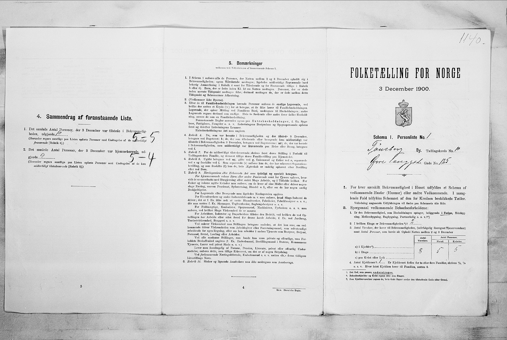 RA, Folketelling 1900 for 0705 Tønsberg kjøpstad, 1900, s. 1498